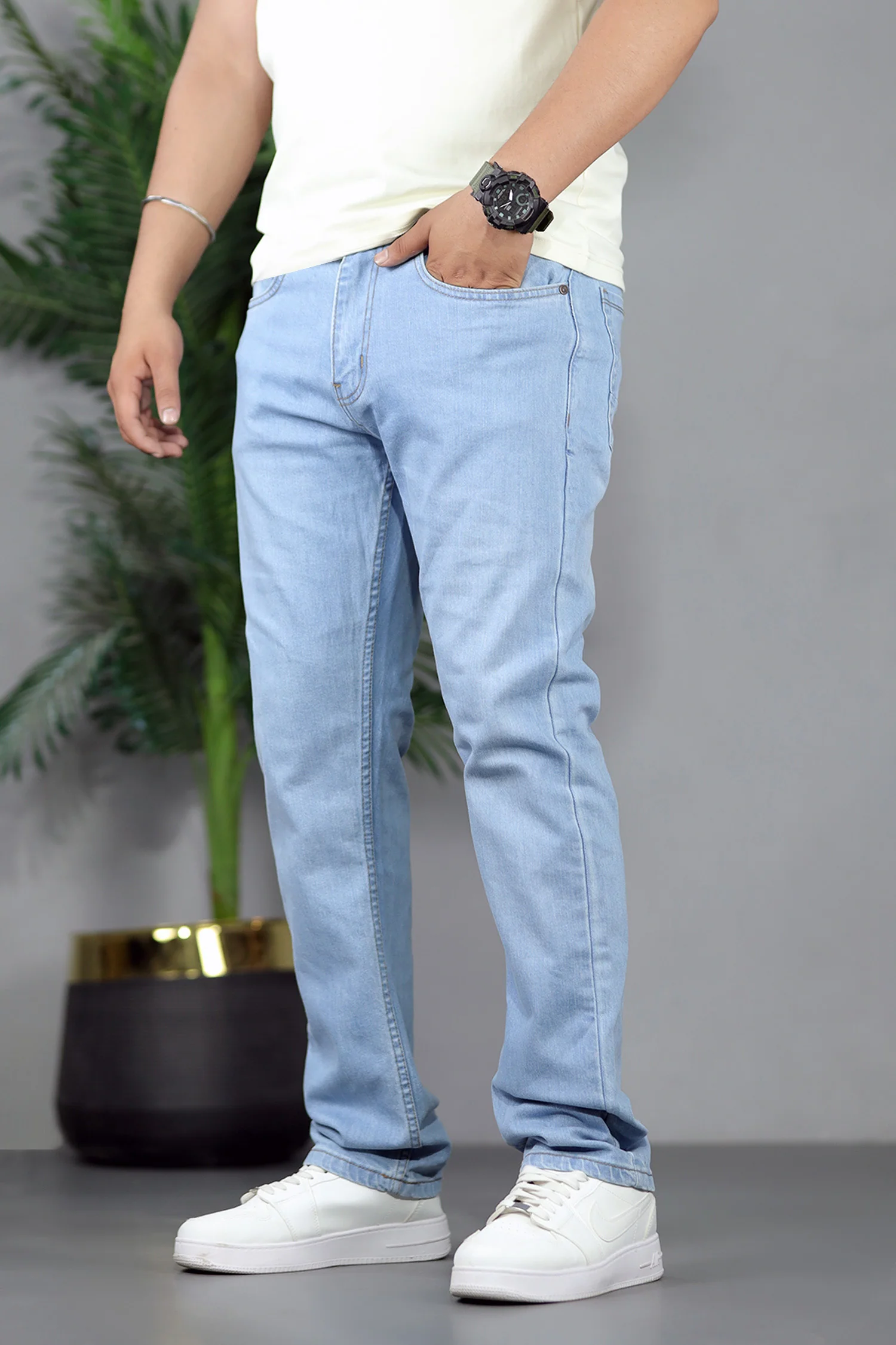 Turbo Urbano Fashion Denim Jeans In Ice Blue - Image 2