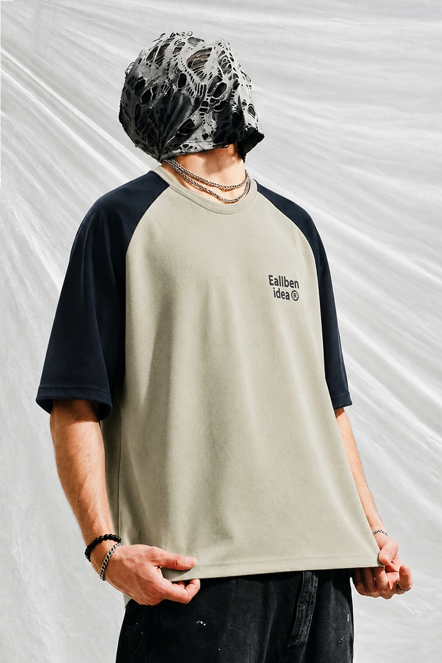 Turbo Relaxed-Fit Raglan Oversize Tee In Light Skin - Image 3
