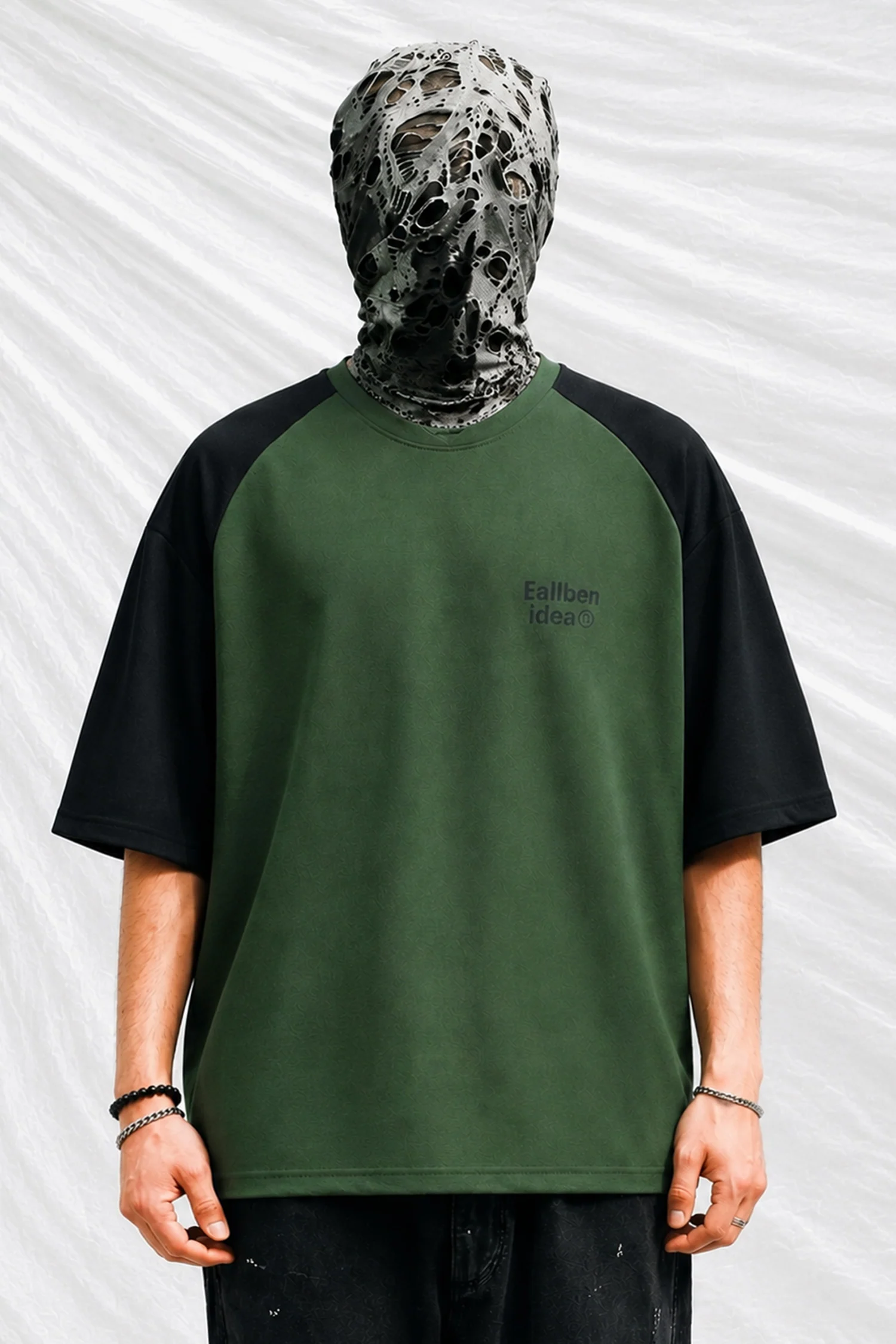 Turbo Relaxed-Fit Raglan Oversize Tee In Olive
