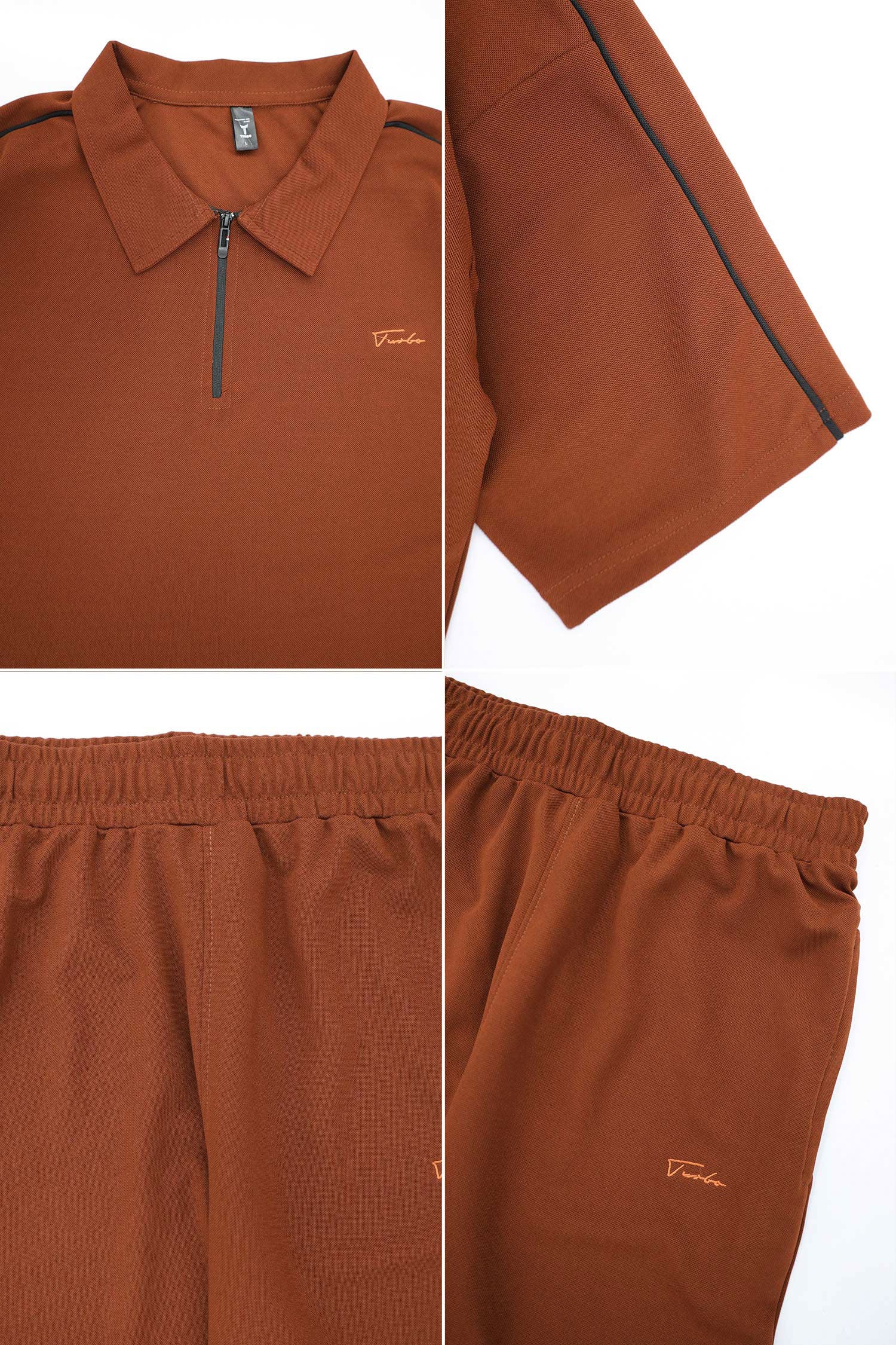 Turbo Retreat Relaxed Zipper Style Tracksuit In Red Brick - Image 2