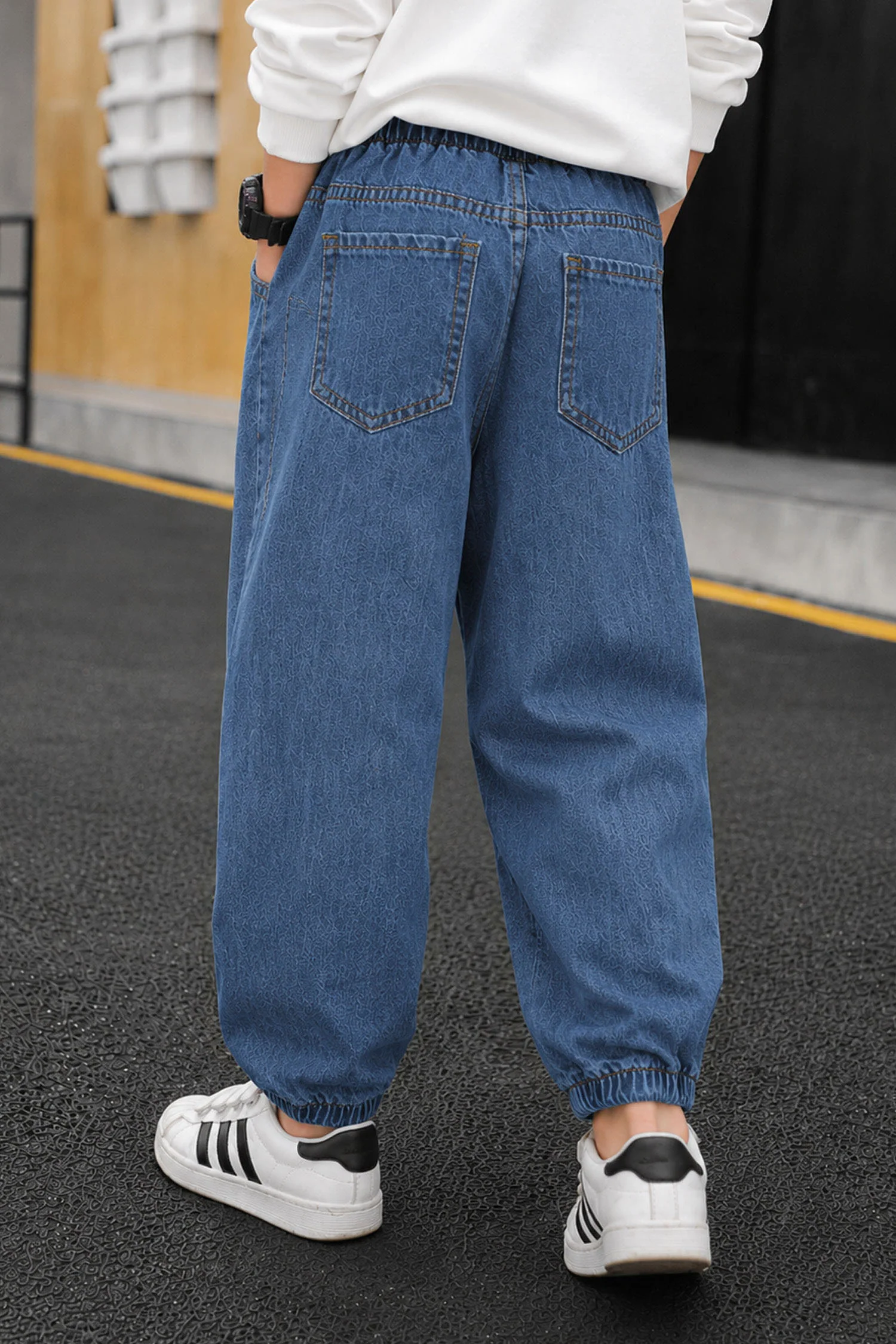 Turbo Flexible Fit Denim Baggy Jeans For Boys - Image 2