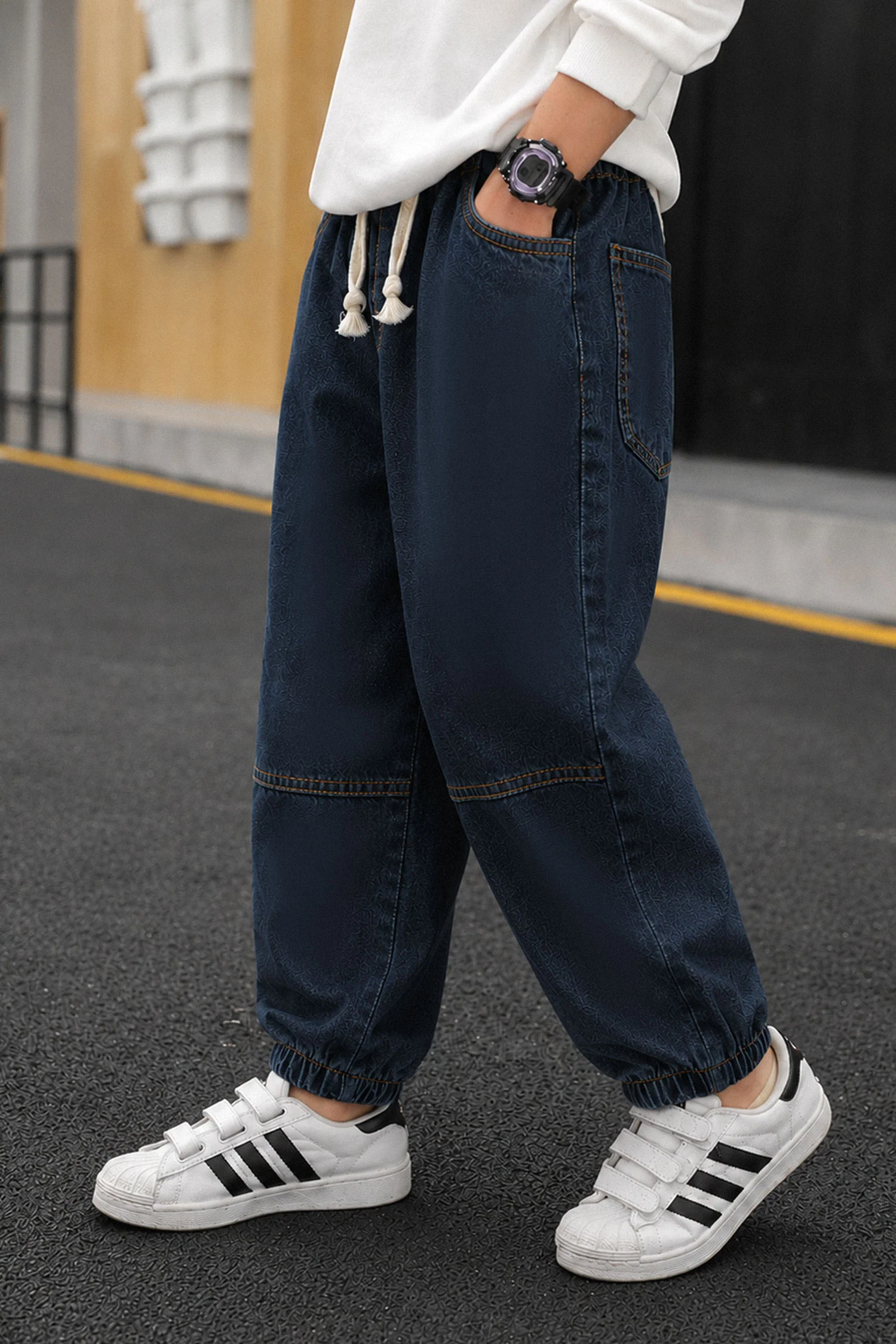 Turbo Flexible Fit Denim Baggy Jeans For Boys - Image 7