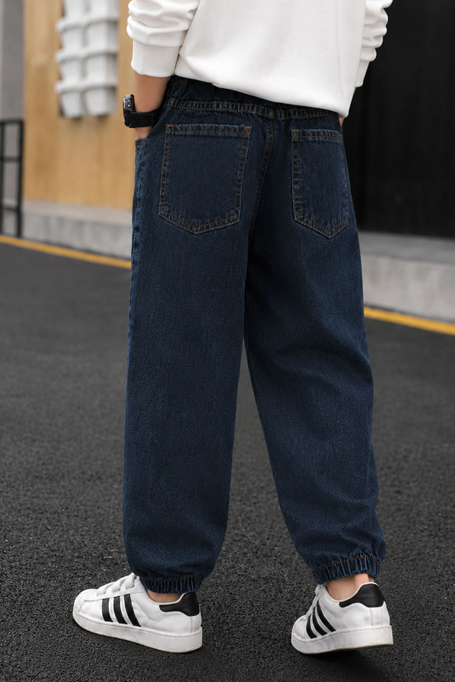 Turbo Flexible Fit Denim Baggy Jeans For Boys - Image 8