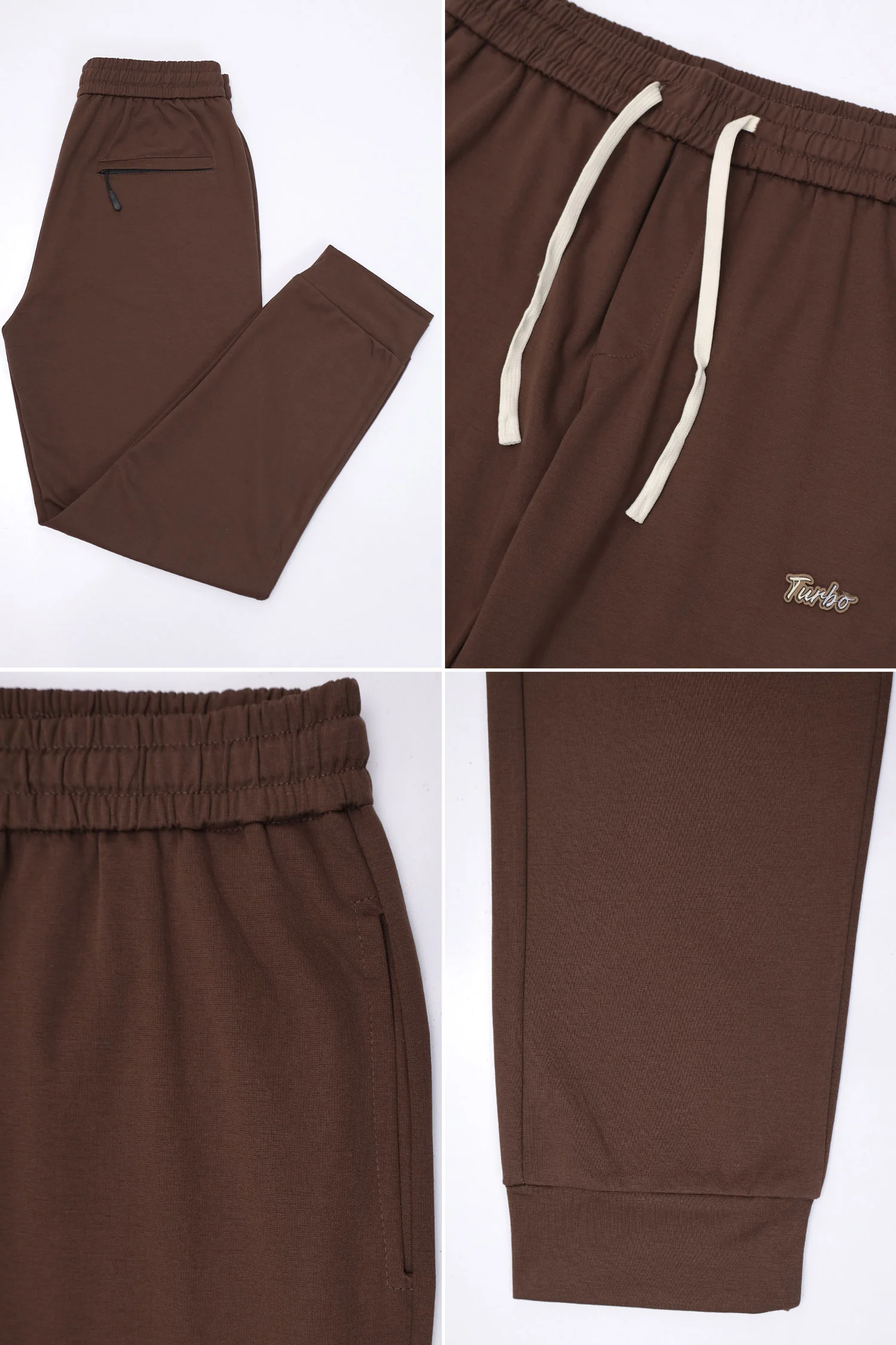 Turbo Ribbed Cuffs Men's Imported Trouser In Coffee - Image 3