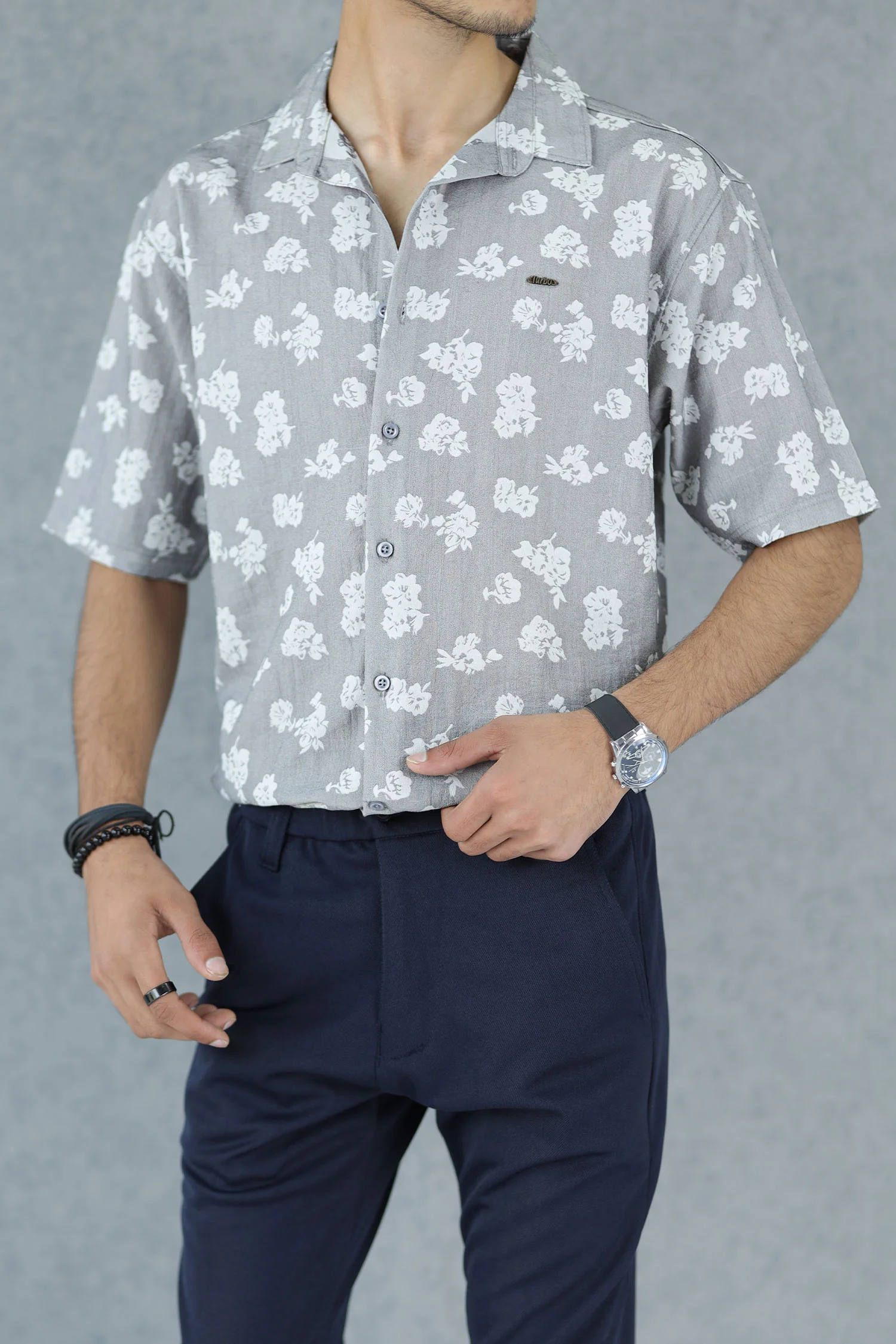 Turbo Rich Floral Printed Casual Shirt - Image 3