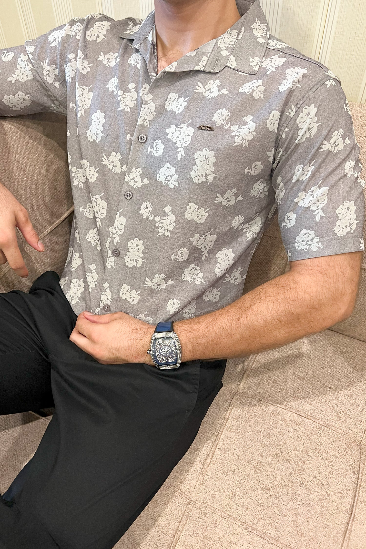 Turbo Rich Floral Printed Casual Shirt - Image 3