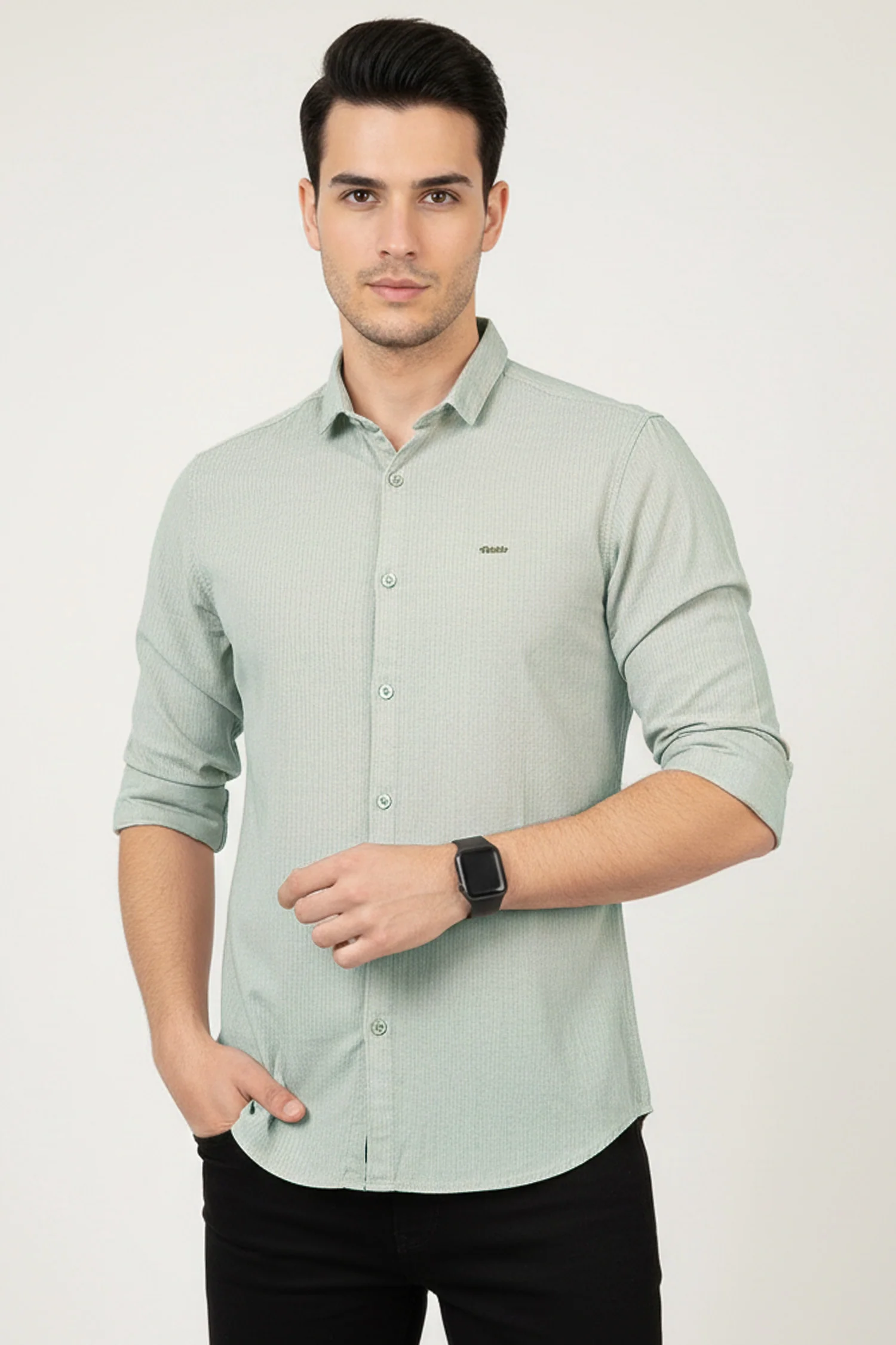 Turbo Self Lining Long Sleeve Cotton Casual Shirt - Image 11