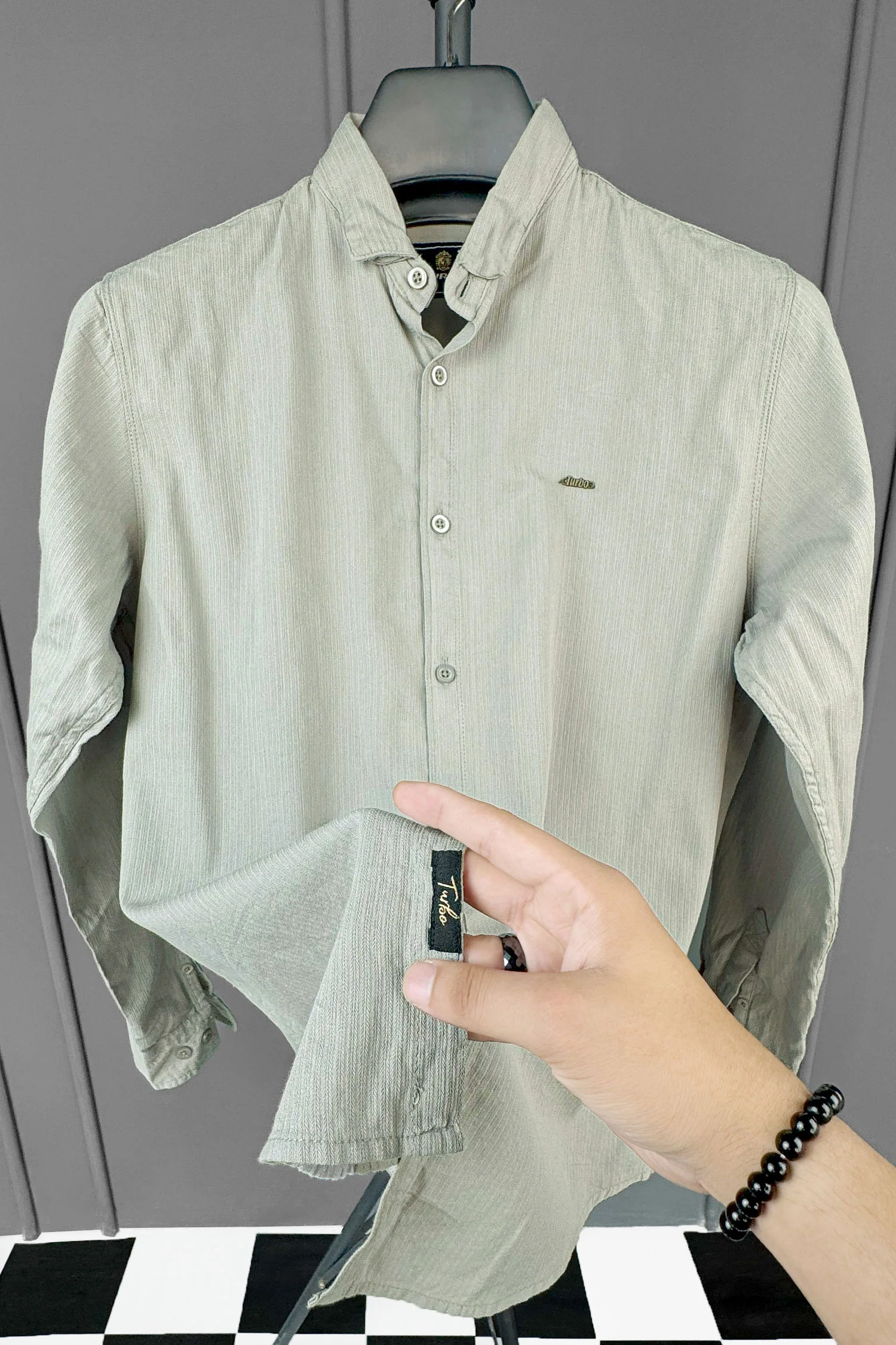 Turbo Self Lining Long Sleeve Cotton Casual Shirt - Image 13