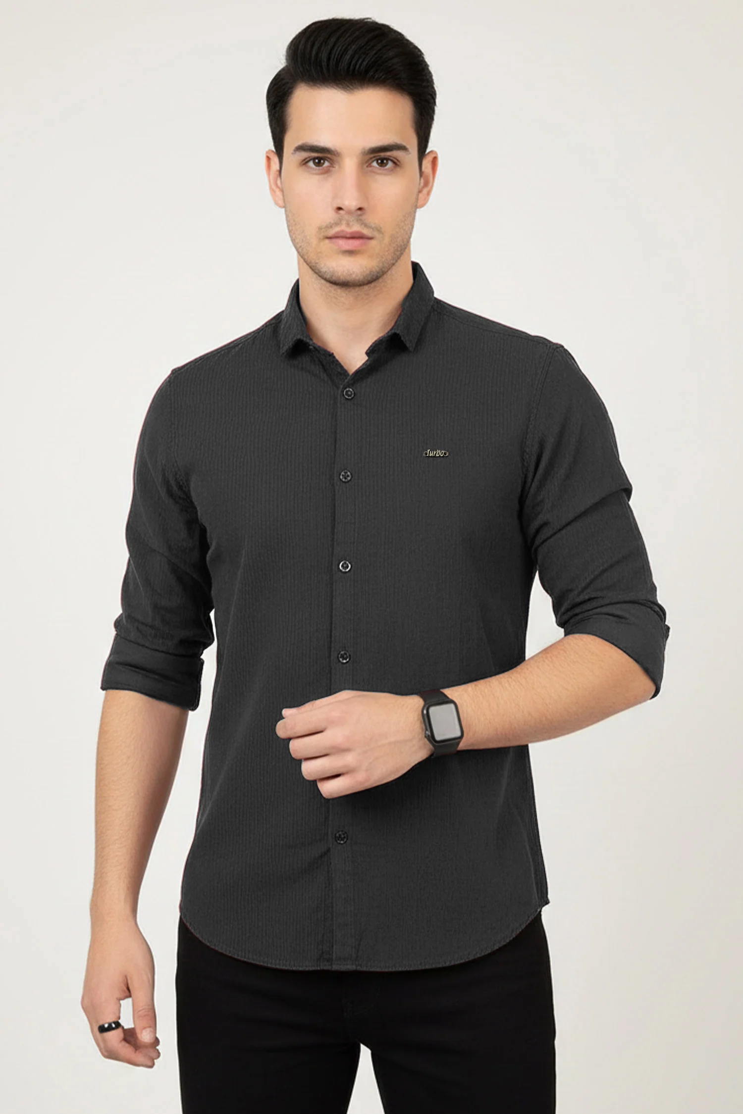 Turbo Self Lining Long Sleeve Cotton Casual Shirt - Image 16