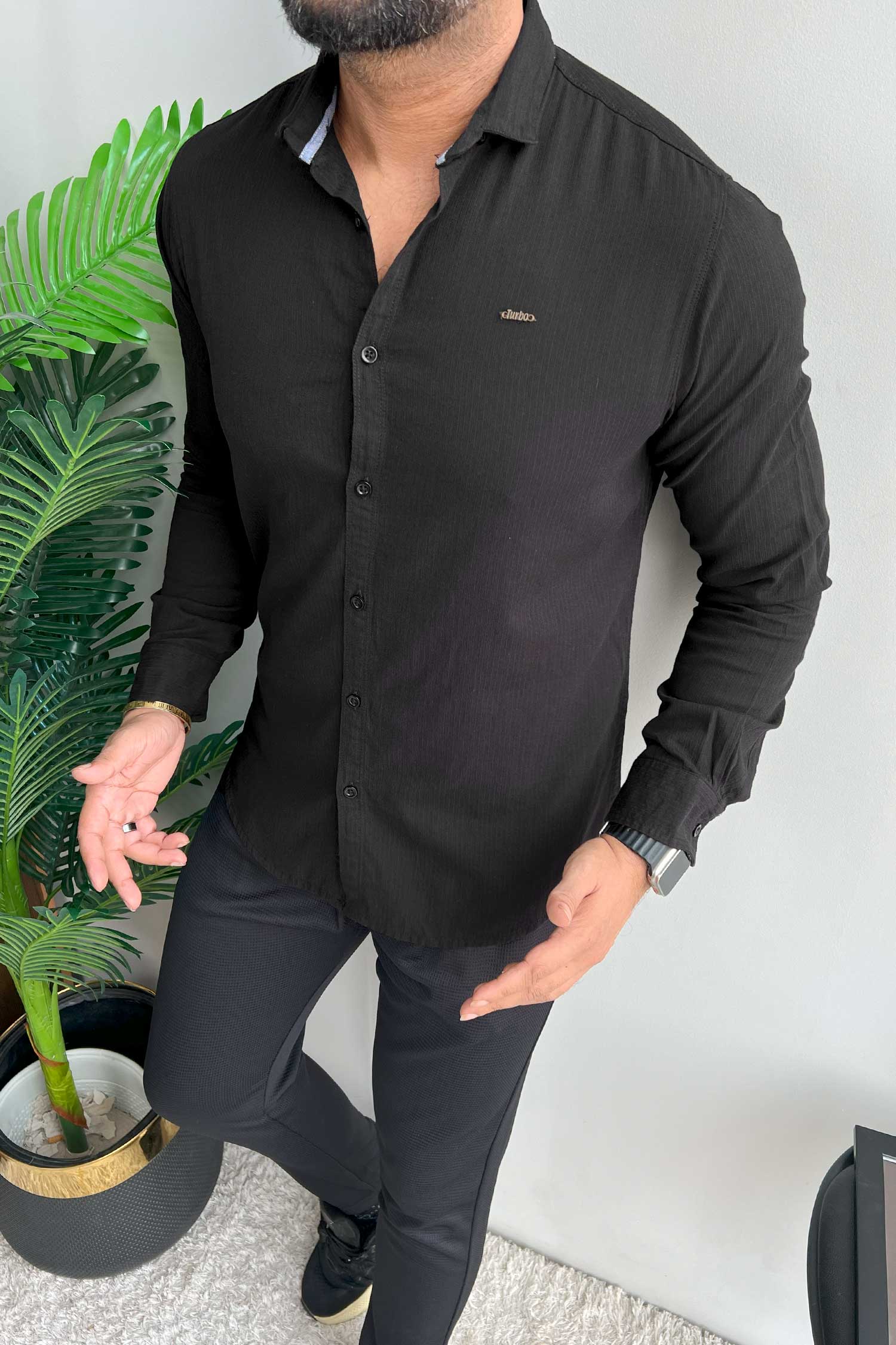 Turbo Self Lining Long Sleeve Cotton Casual Shirt - Image 11