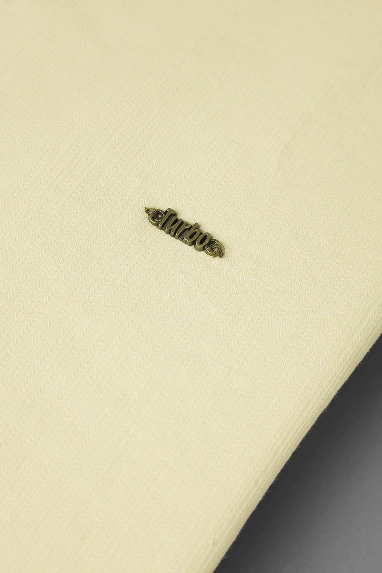 Turbo Self Lining Long Sleeve Cotton Casual Shirt In Light Lemon - Image 5