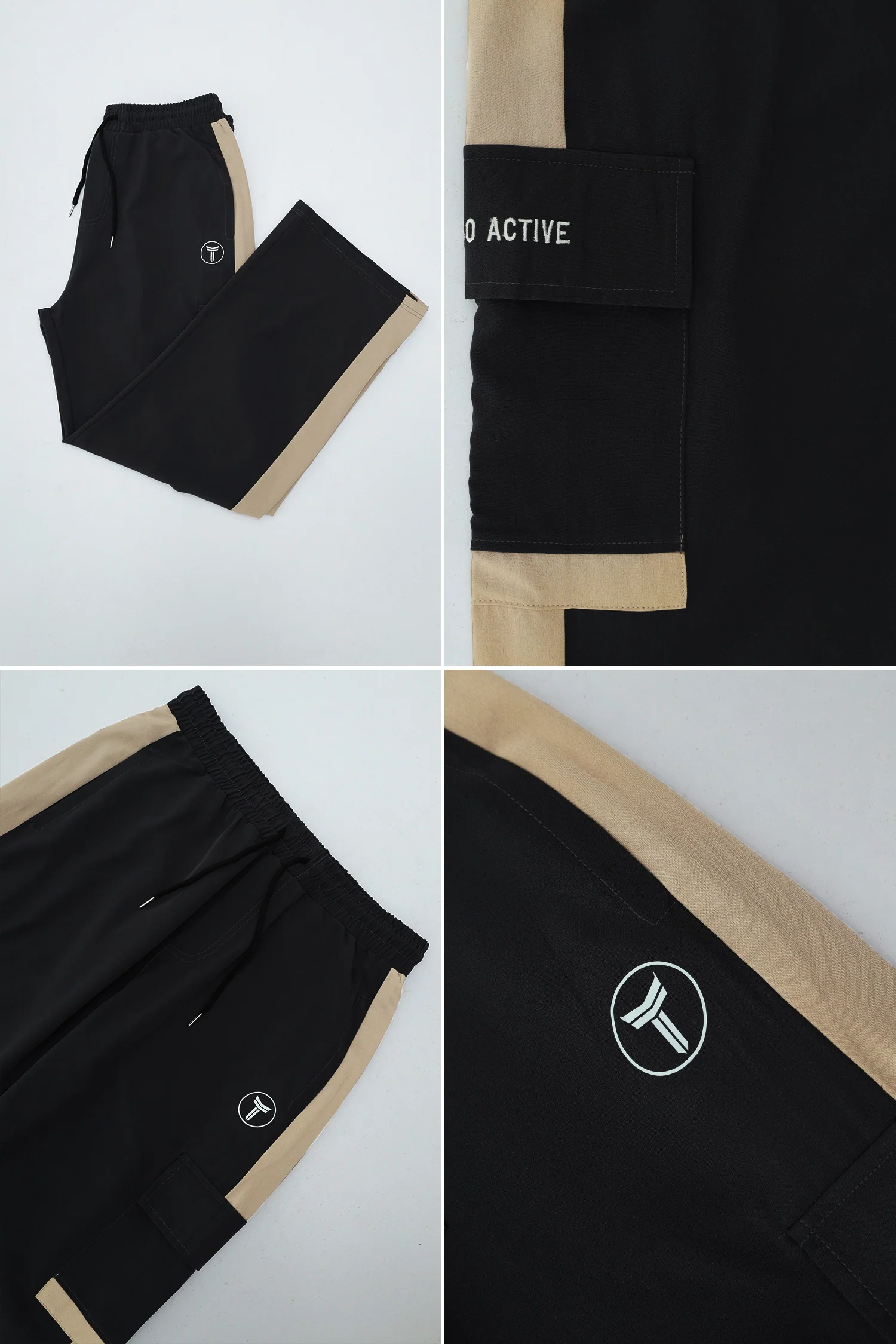 Turbo Series – Dual Tone Loose Bottom Trouser In Black - Image 4