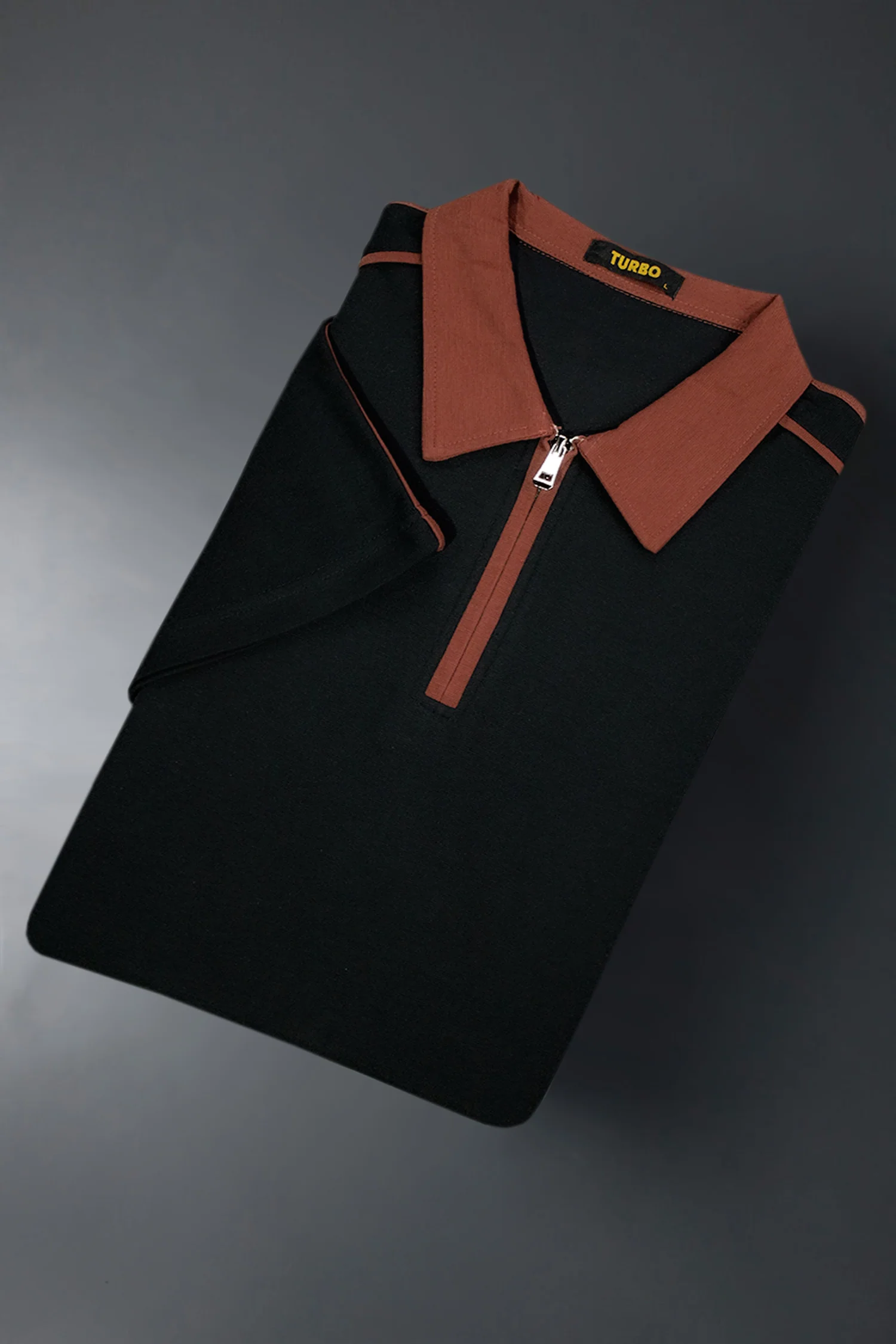 Turbo Short Sleeve Zip-Up Men's Polo Shirt - Image 11