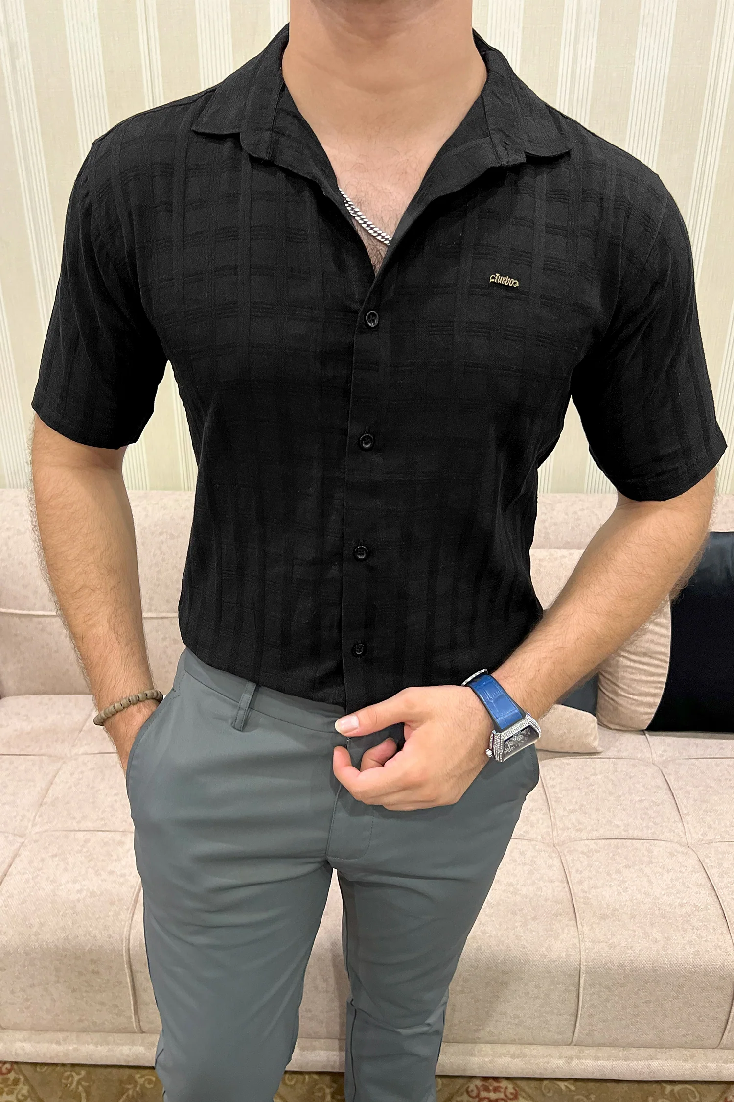 Turbo ShowOff Self Pattern Casual Shirt - Image 14