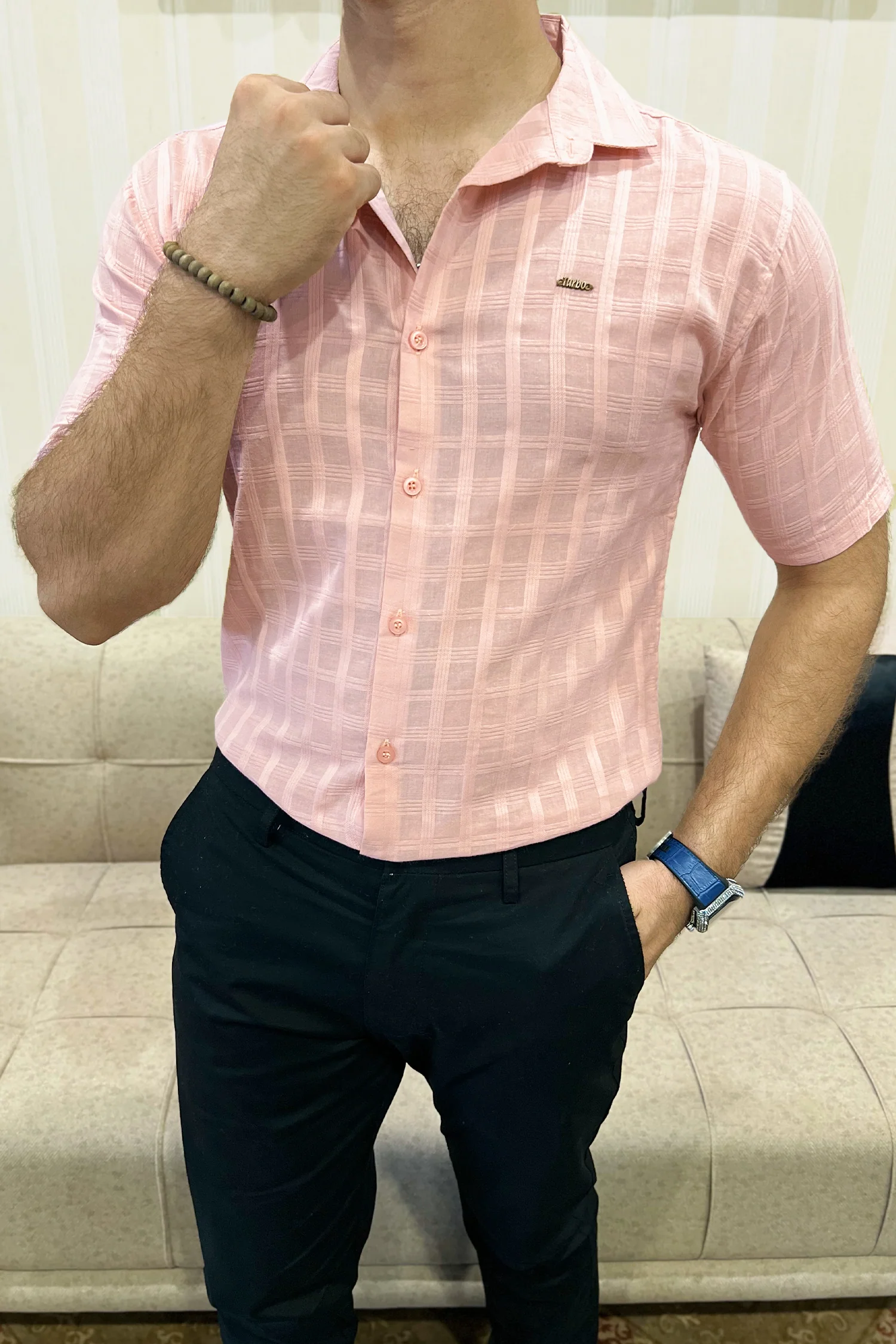 Turbo ShowOff Self Pattern Casual Shirt - Image 3