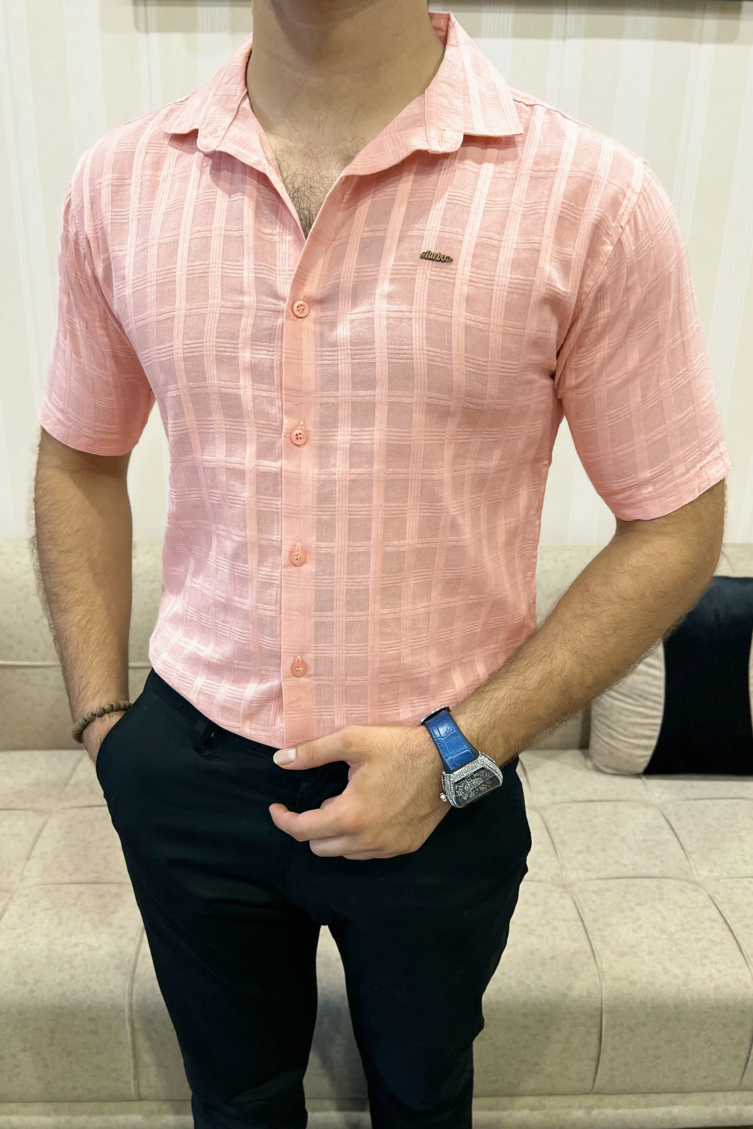 Turbo ShowOff Self Pattern Casual Shirt - Image 5