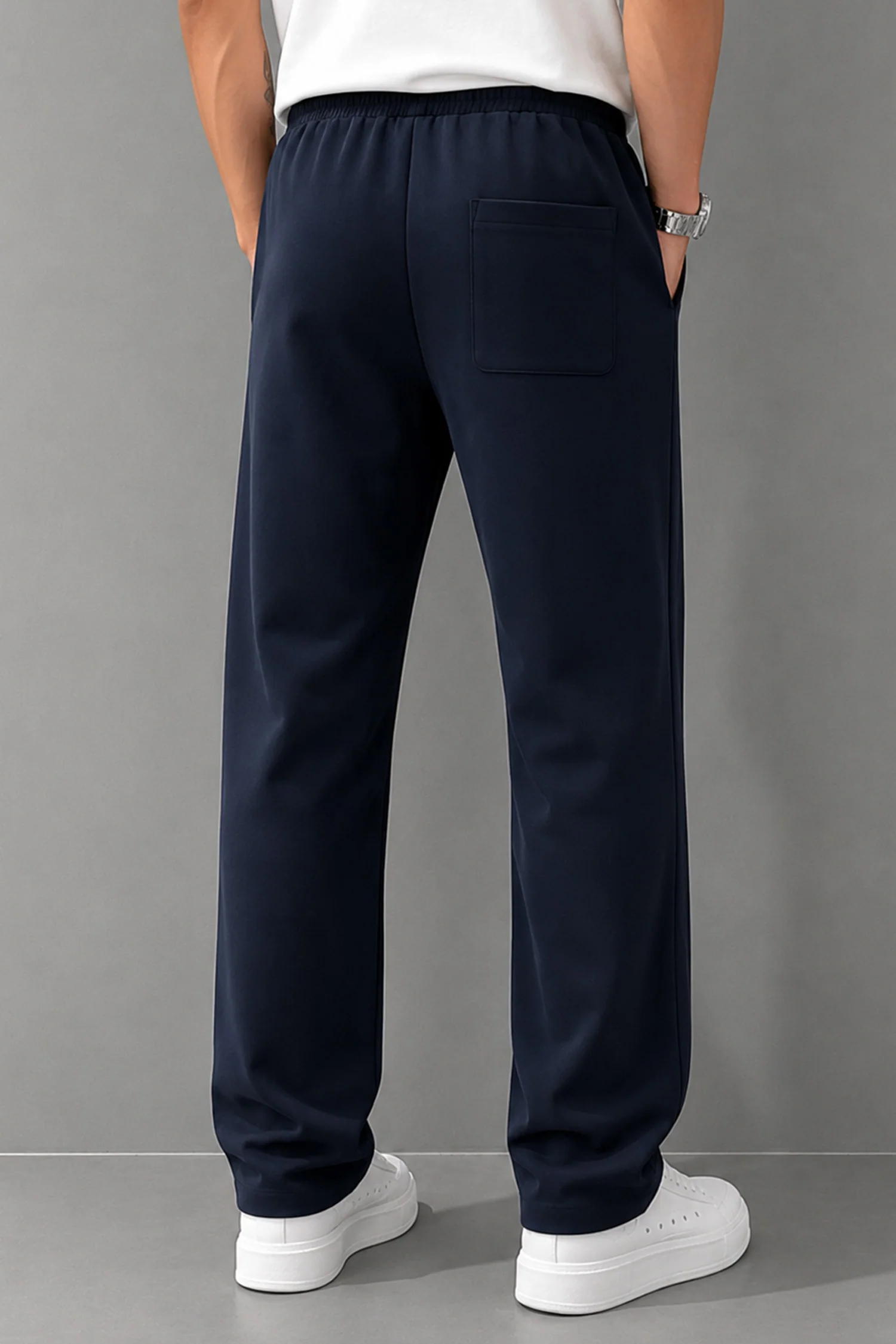 Turbo Side Tapes Loose Bottom Trouser In Navy Blue - Image 2