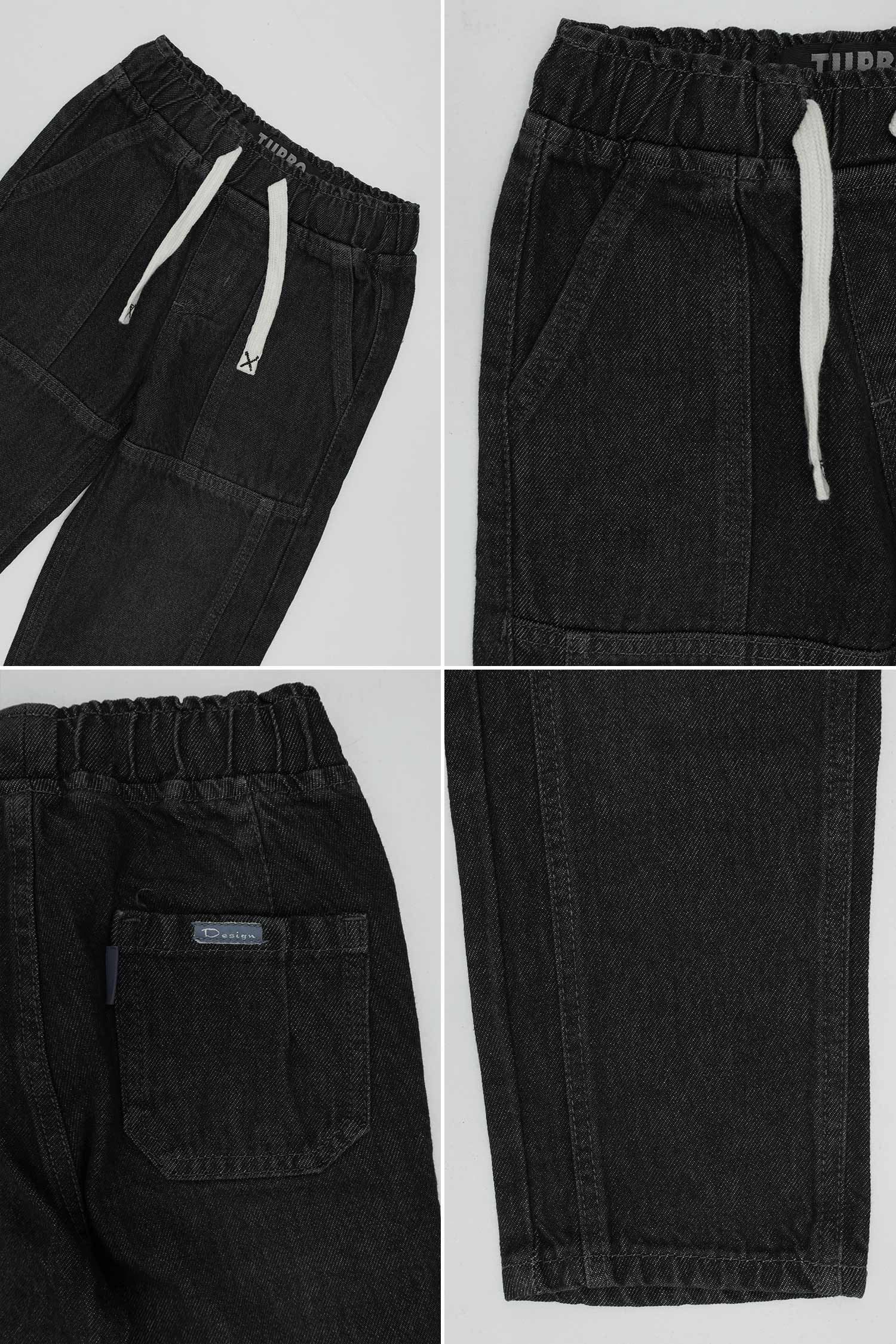 Turbo Utility-Style Denim Baggy Jeans For Boys - Image 6