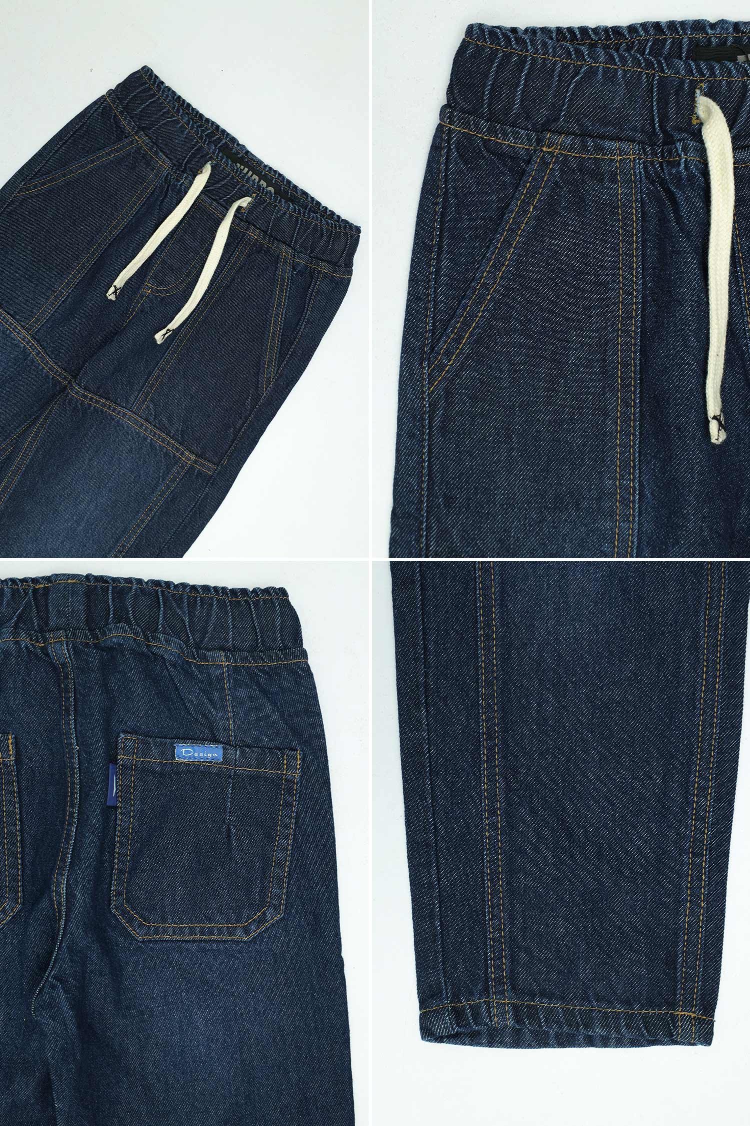 Turbo Utility-Style Denim Baggy Jeans For Boys - Image 9