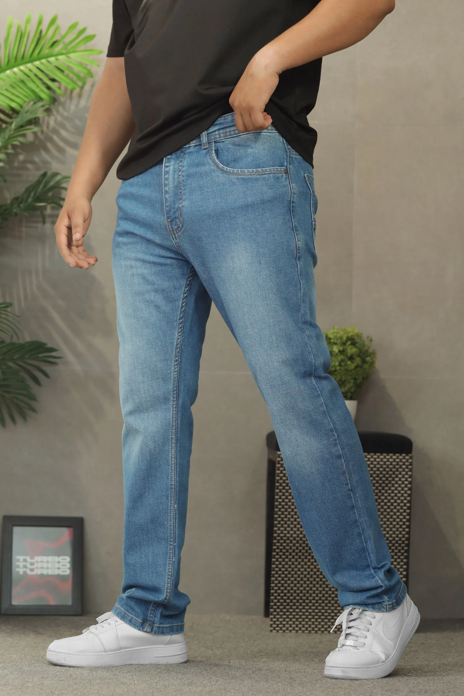 Turbo Slim-Fit Pattern Denim Jeans - Image 5