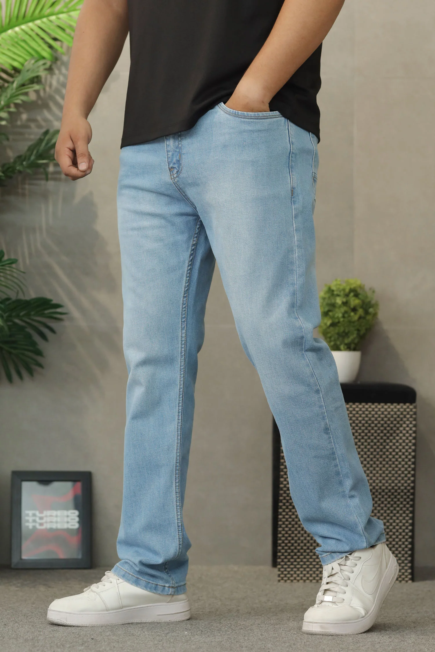 Turbo Slim-Fit Pattern Denim Jeans - Image 9