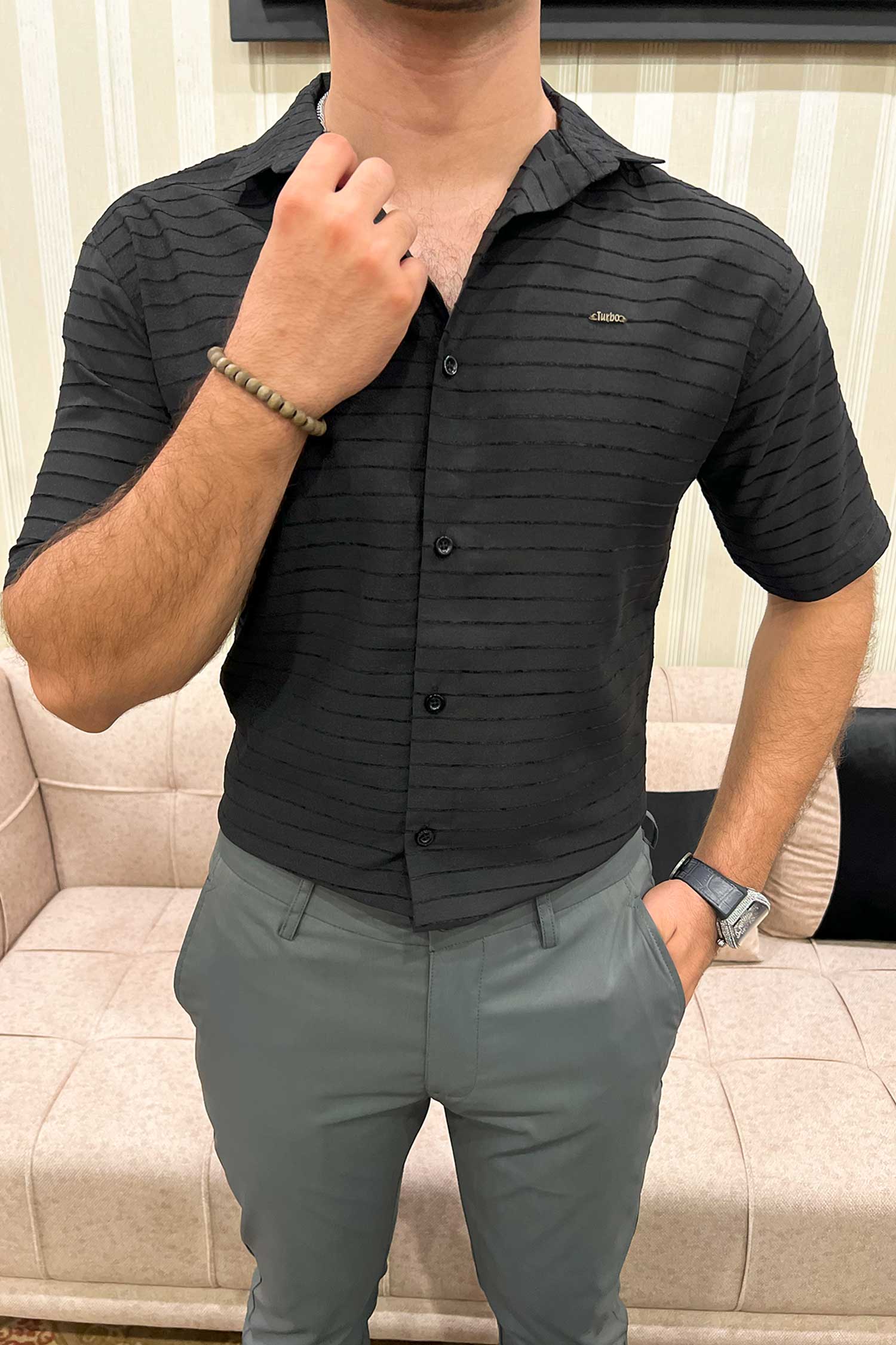 Turbo Snitch Striped Casual Shirt - Image 4