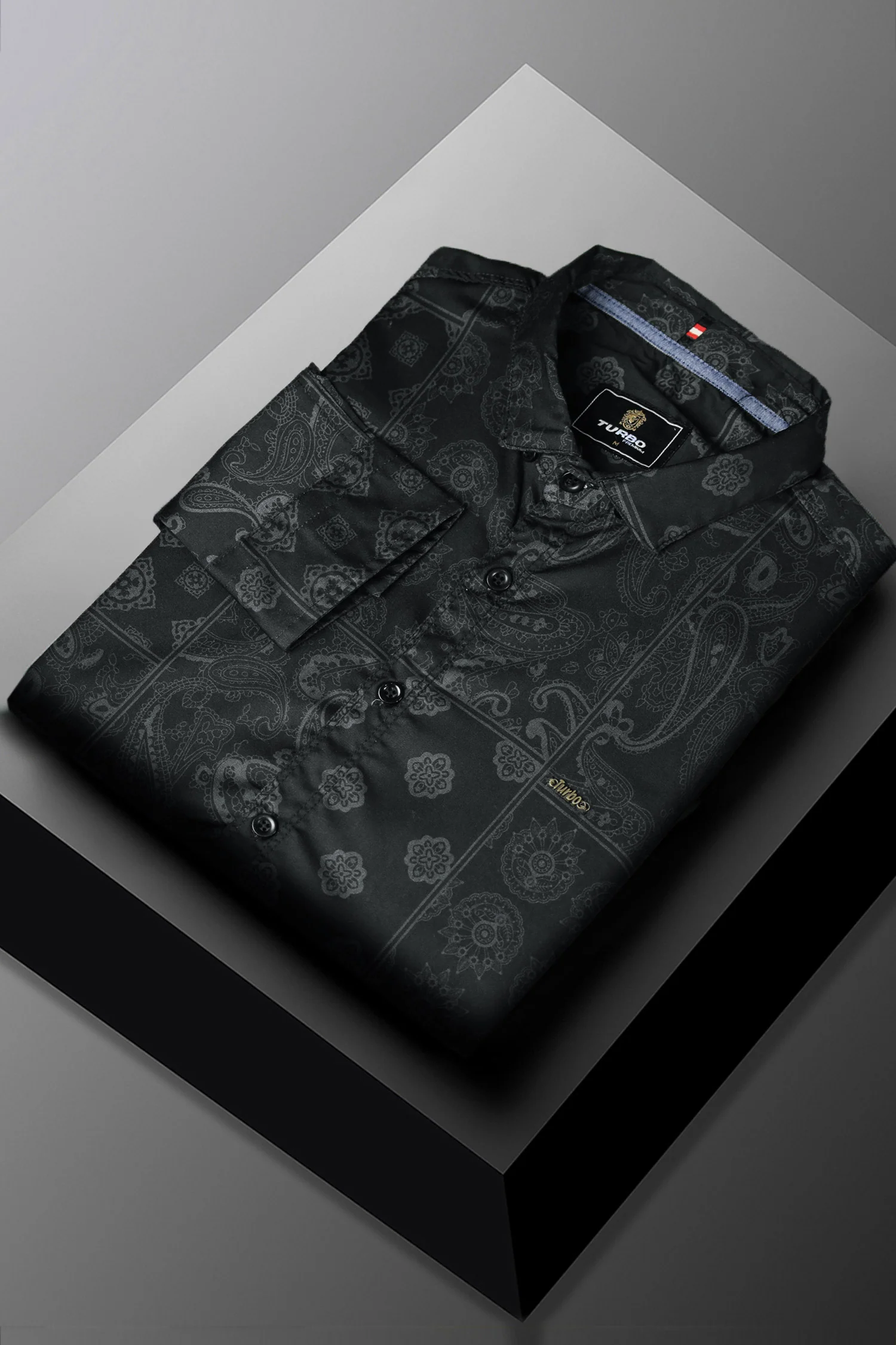Turbo Splash Printed Long Sleeve Cotton Casual Shirt - Image 9