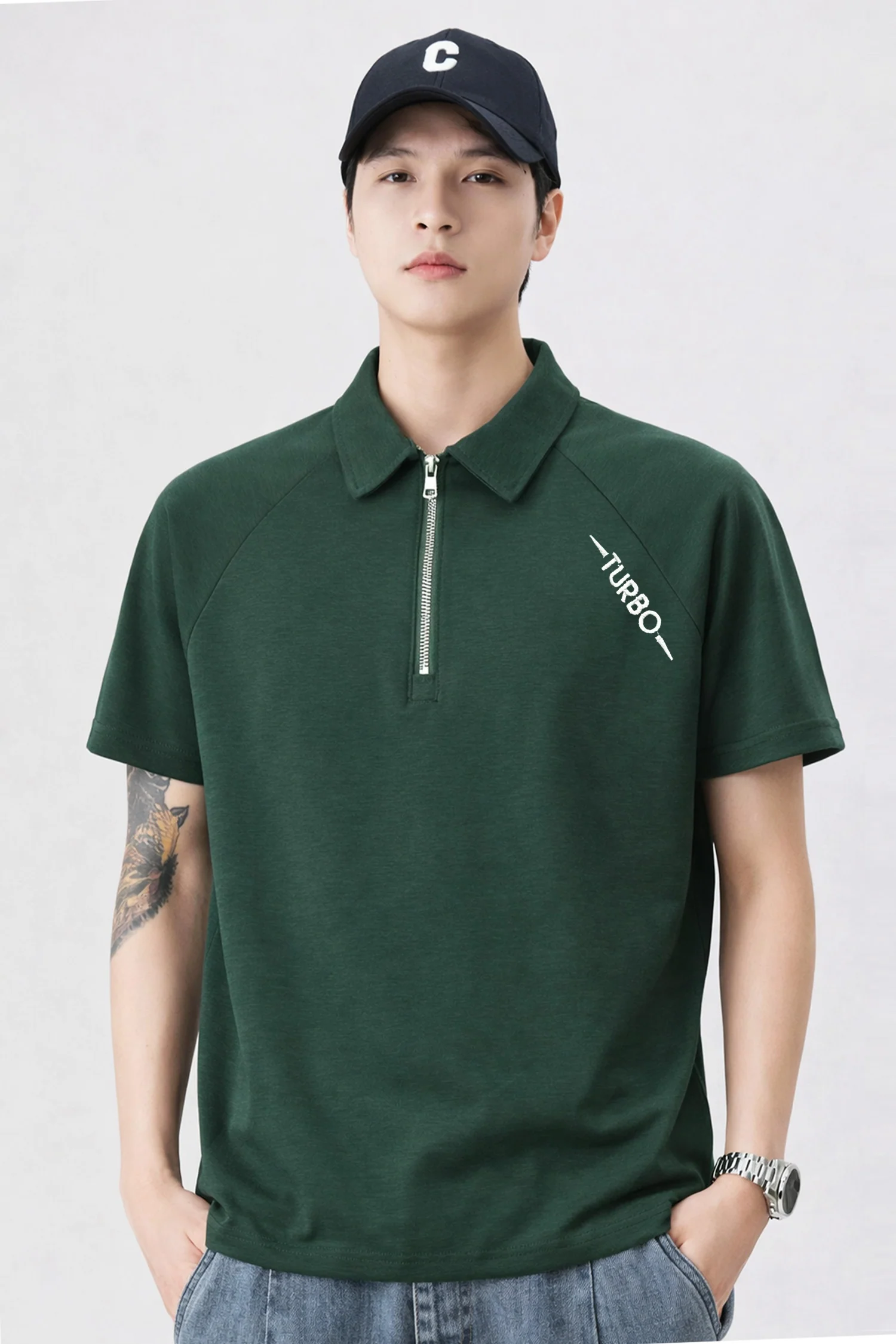 Turbo Sport Passion Men's Polo Shirt In Dark Green