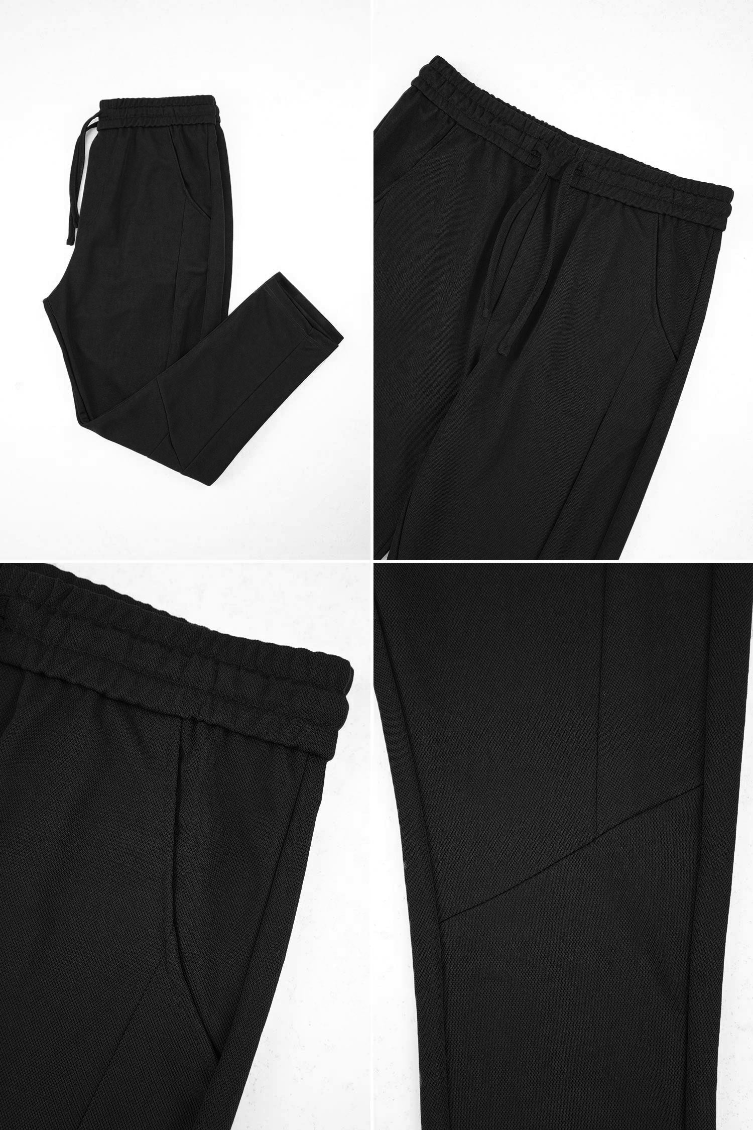 Turbo Sporty Style Cross Plate Trouser In Black - Image 3