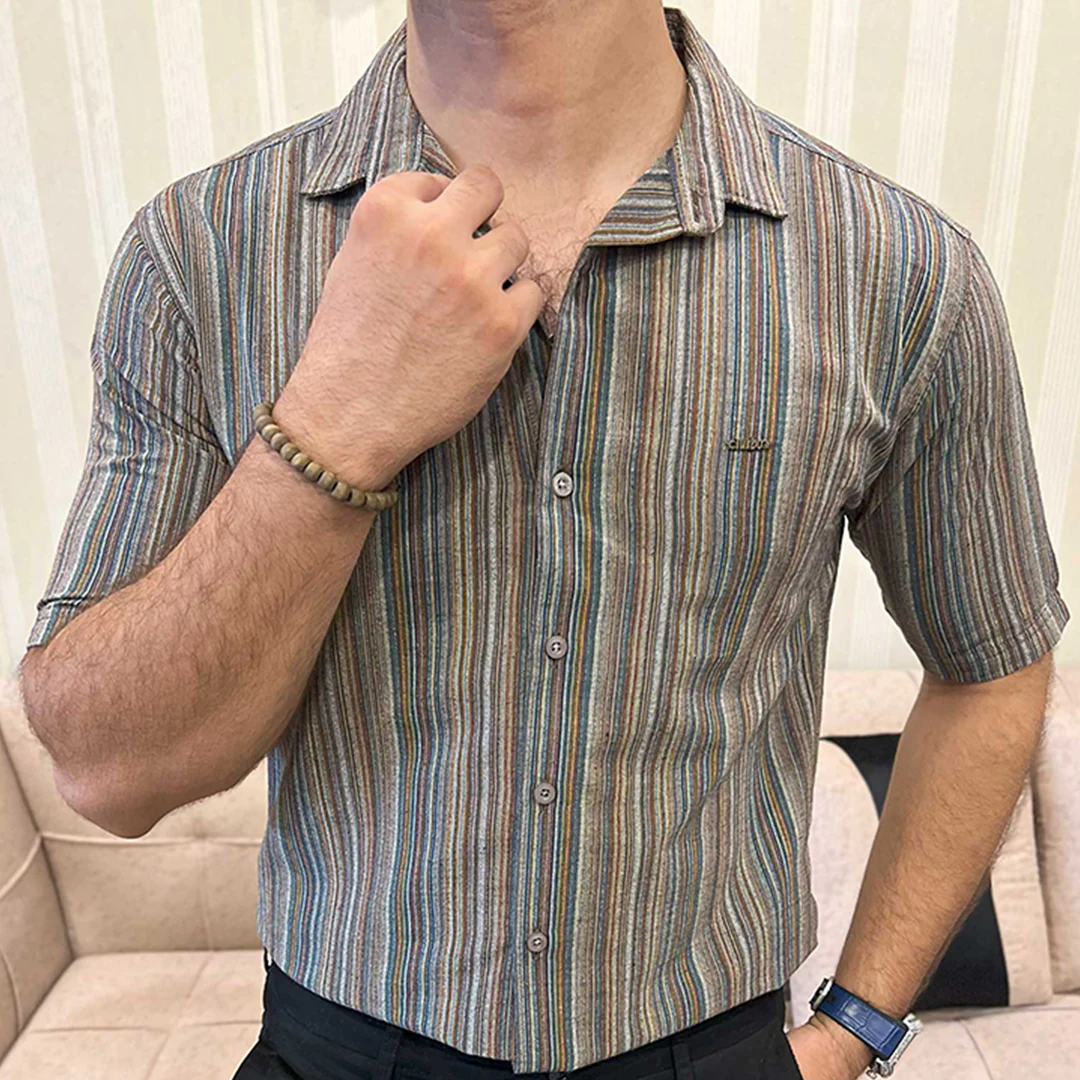 Turbo Spring Edit Textured Casual Shirt In Charcoal - Image 2