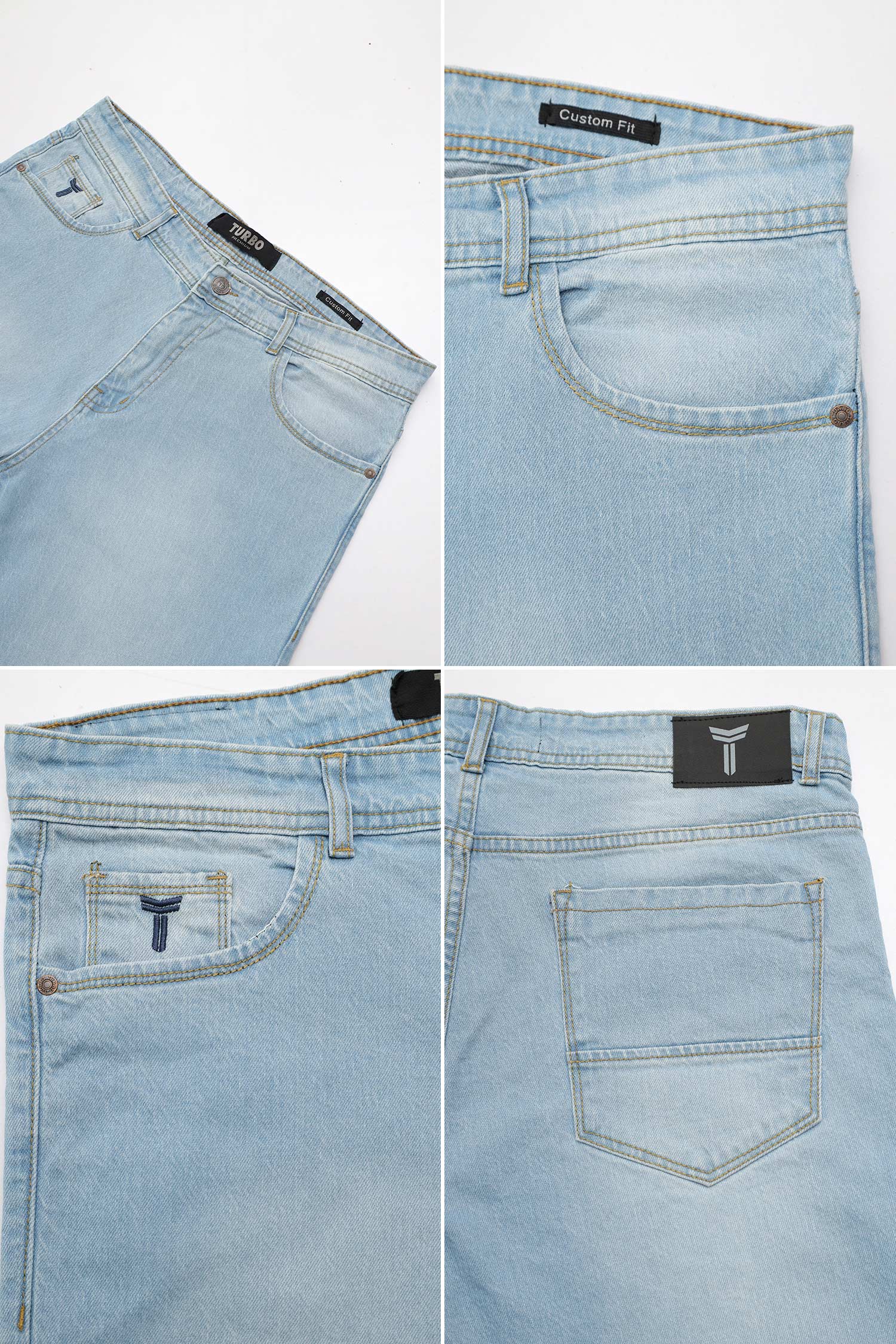 Turbo Straight-Leg Fit Denim Jean In Light Blue - Image 4