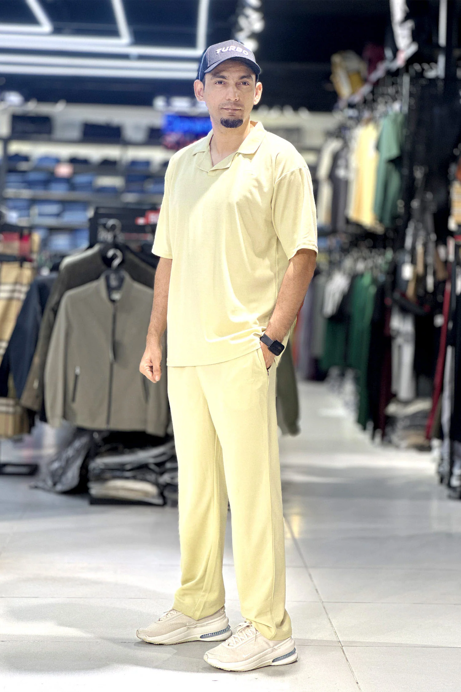Turbo Street Comfort Collar Style Tracksuit In Beige - Image 2