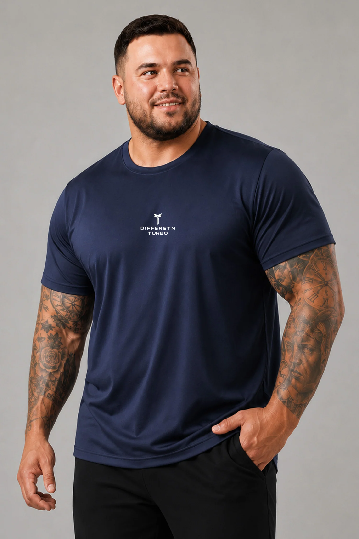 Turbo Street-Style Round Neck Big & Tall Dry-fit Shirt - Image 4
