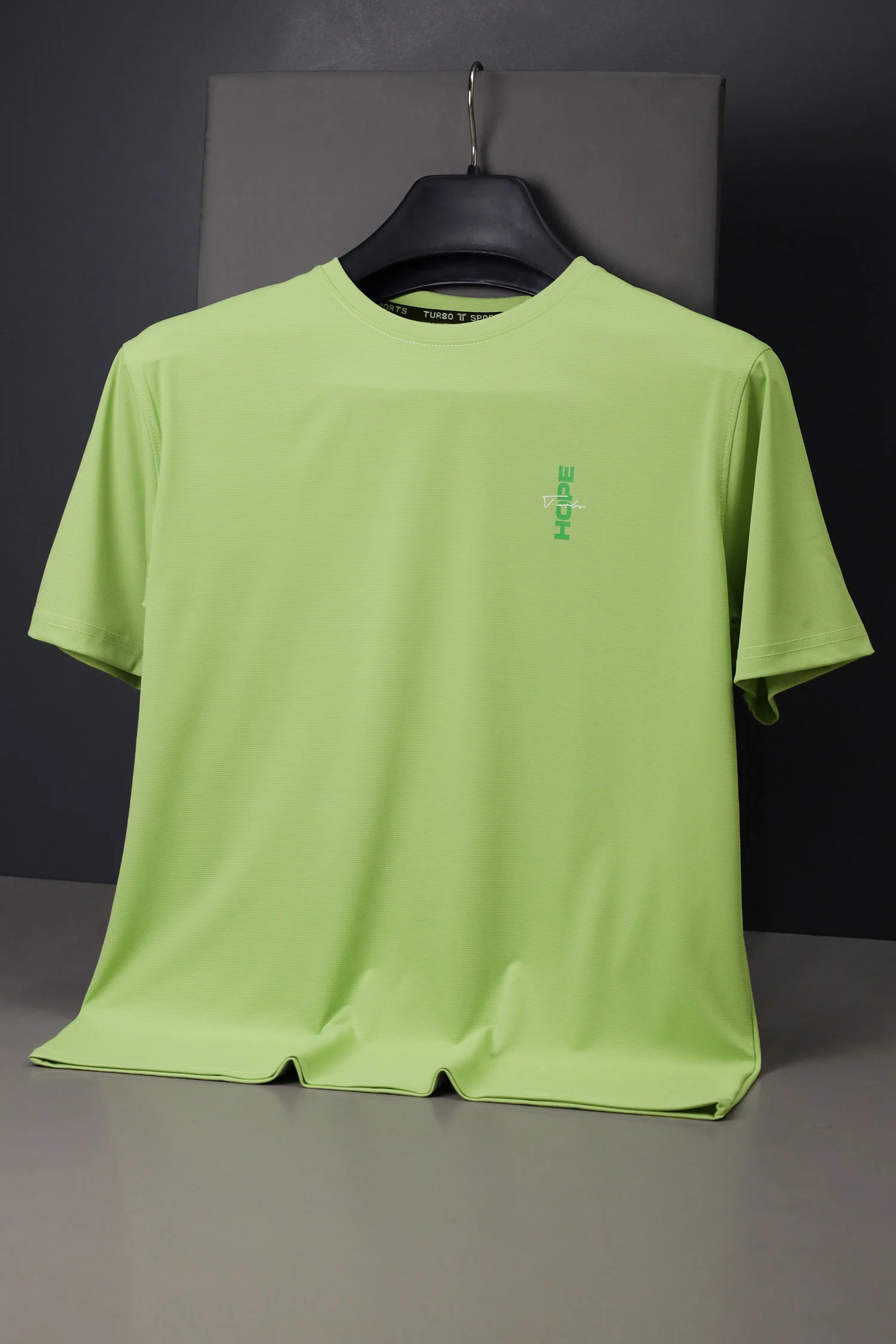 Turbo Strength in Hope Performance Dry-Fit Tee In Parrot Green - Image 3