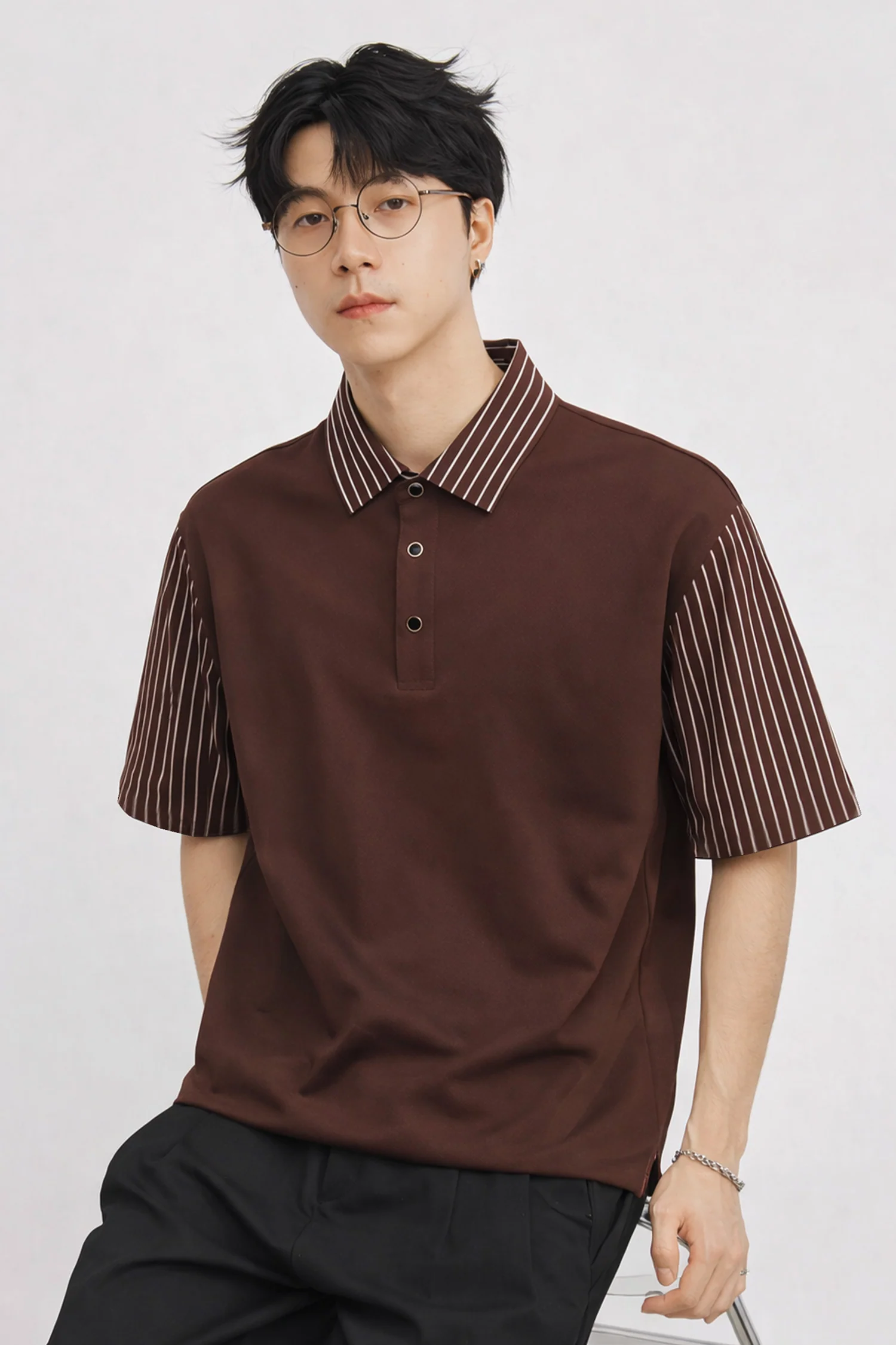 Turbo  Striped Collared Men's Polo T-Shirt