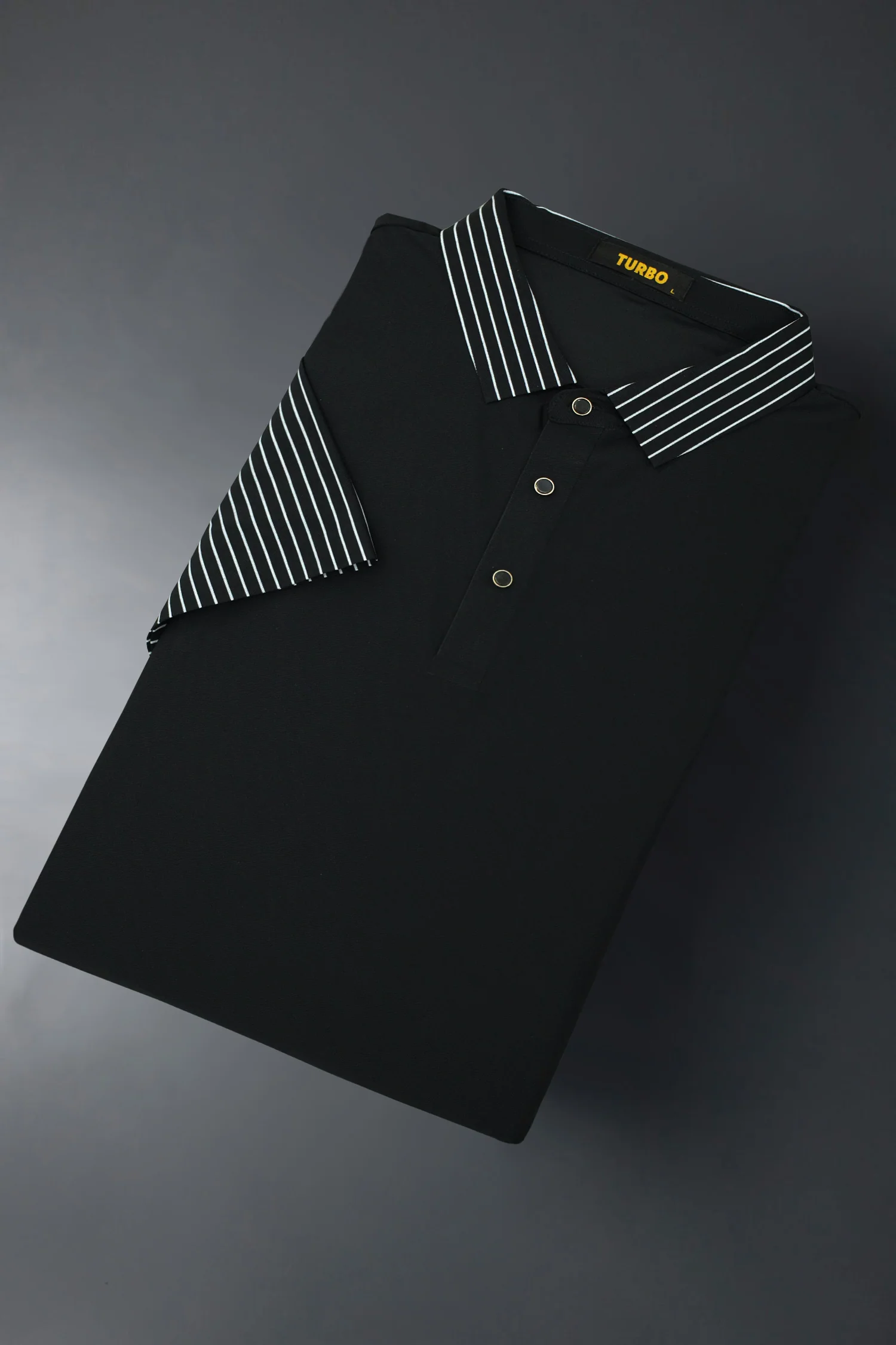 Turbo  Striped Collared Men's Polo T-Shirt - Image 7