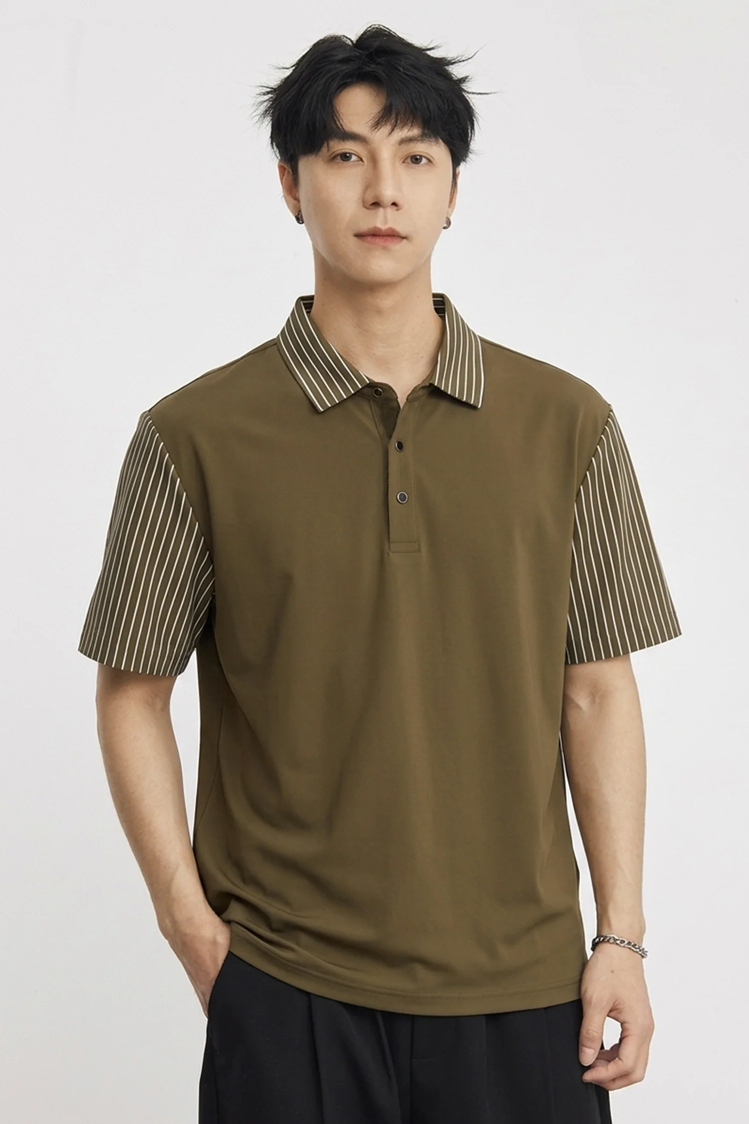 Turbo  Striped Collared Men's Polo T-Shirt - Image 13