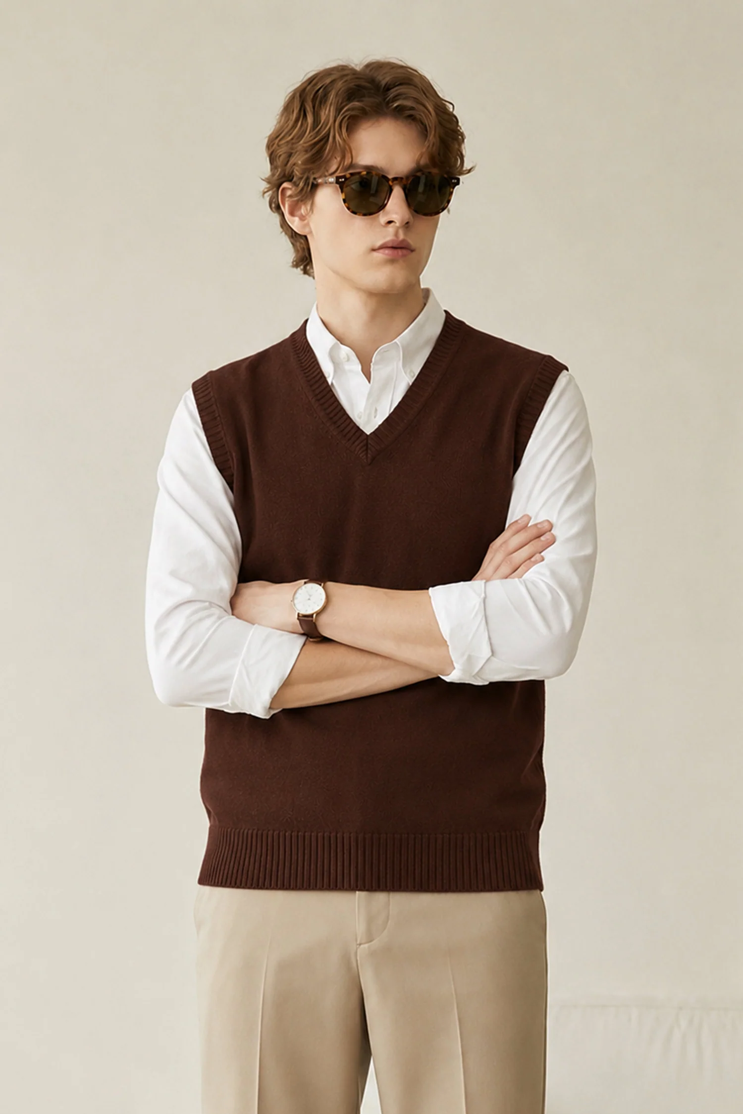 Turbo Stylish earth Tone Knit Minor Fault Imported Sweater In Coffee