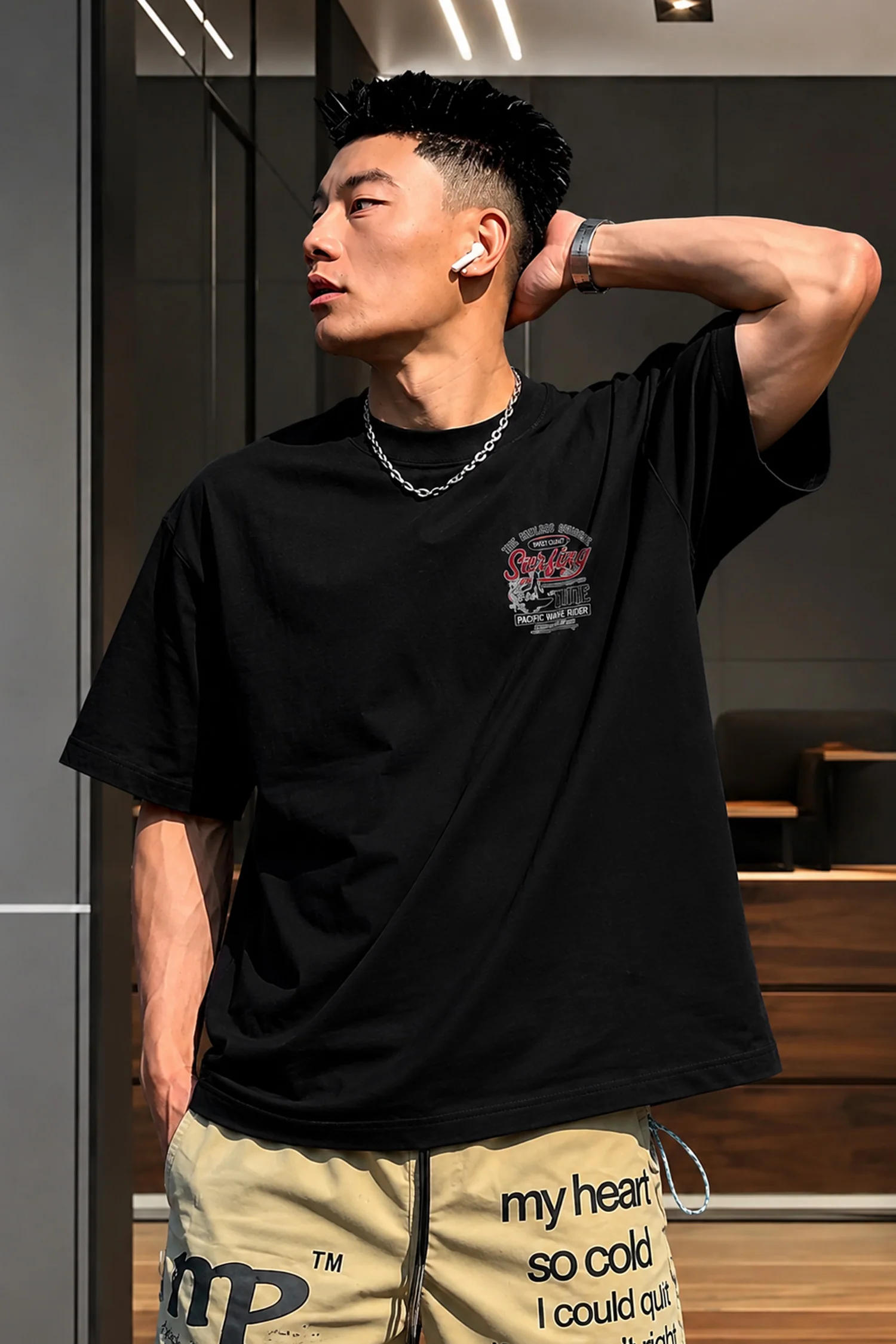 Turbo Sunny Edit Heavyweight Oversize Men's Tee In Black - Image 2