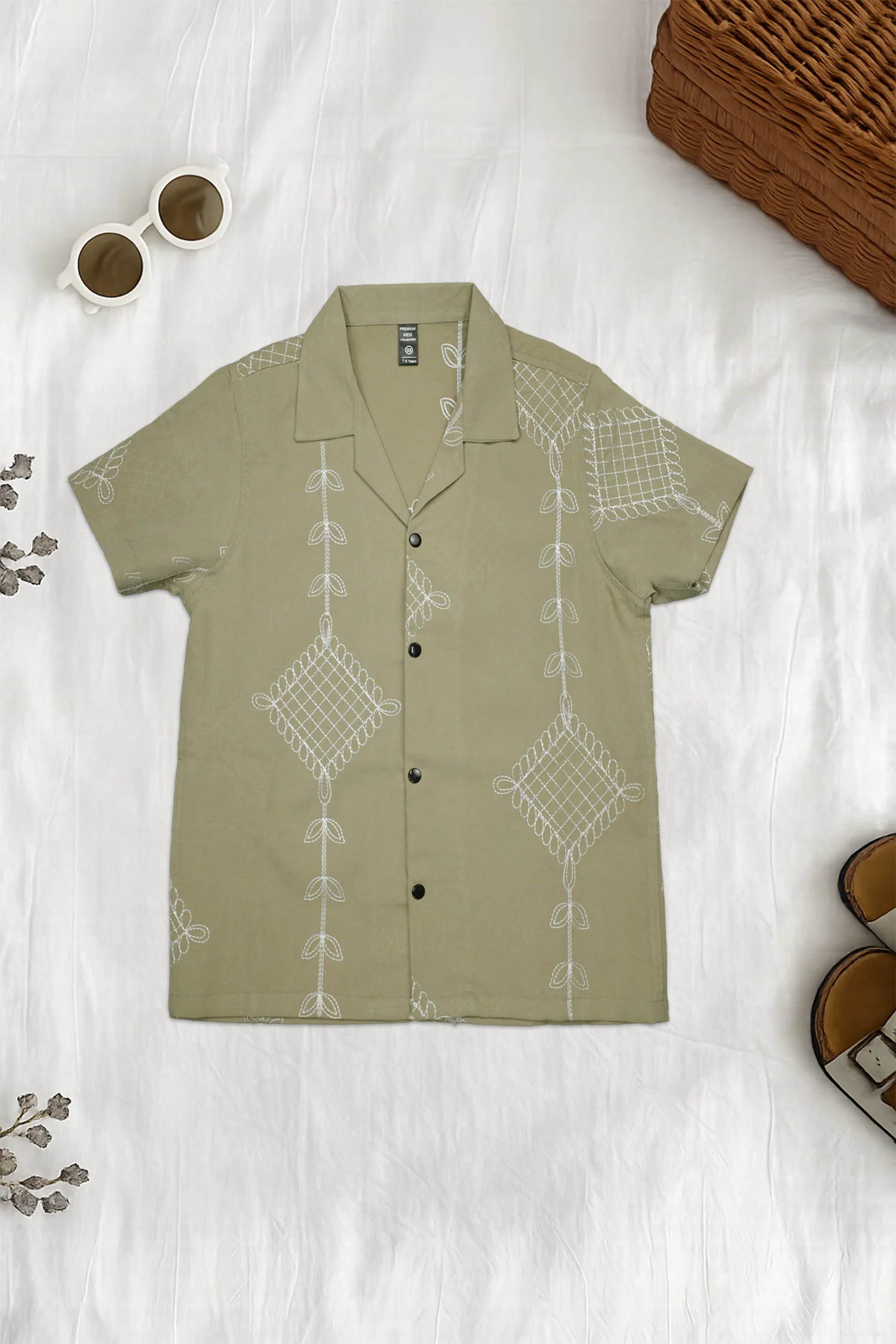 Turbo Diamond Geometric Pattern Younger Kids Casual-Shirt - Image 3