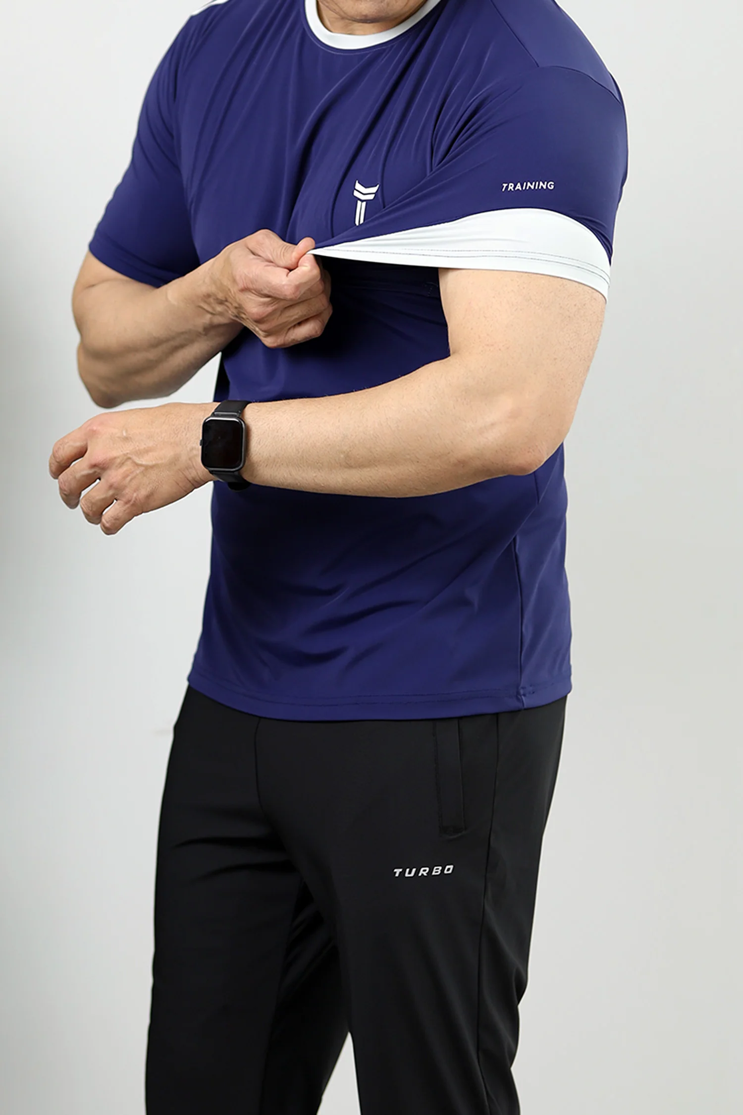 Turbo T-Storm Performance Climalite Dry-Fit Tee In Navy Blue - Image 2