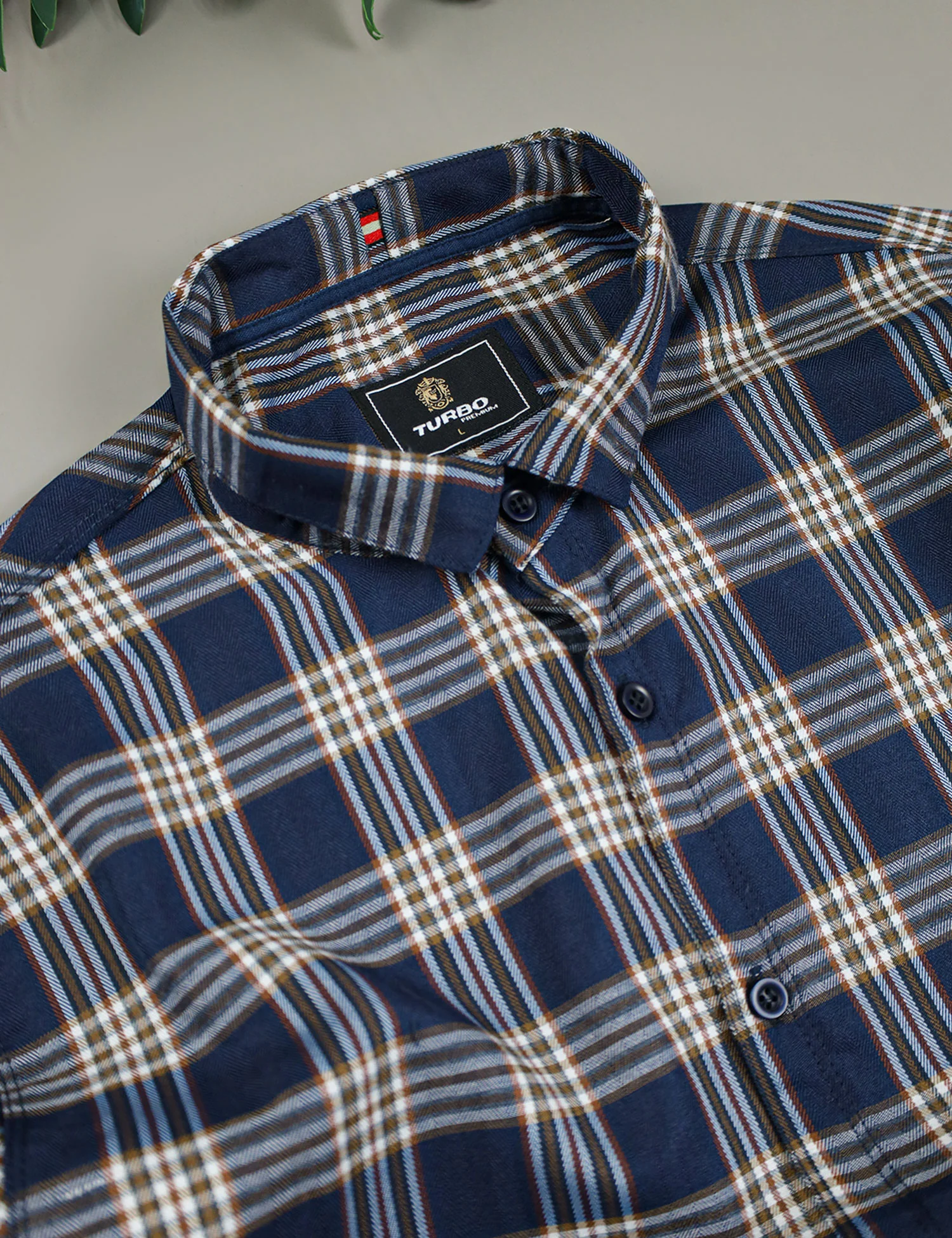 Turbo Tattersall Checkered Long Sleeve Cotton Casual Shirt - Image 10