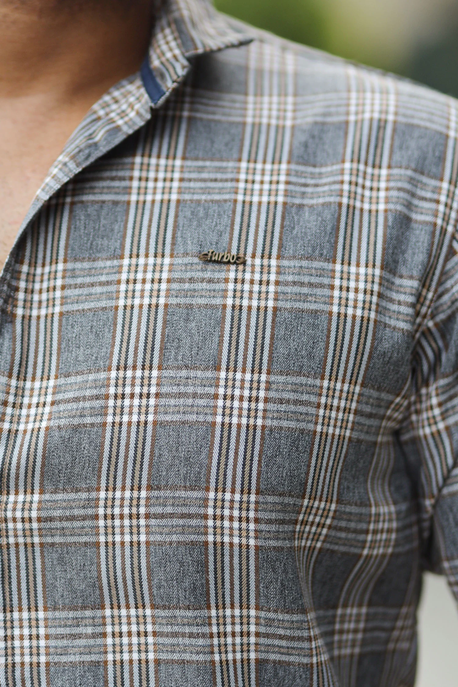 Turbo Tattersall Checkered Long Sleeve Cotton Casual Shirt - Image 10