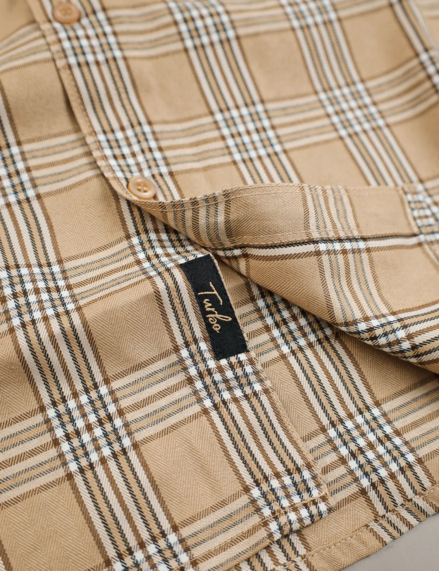 Turbo Tattersall Checkered Long Sleeve Cotton Casual Shirt - Image 3