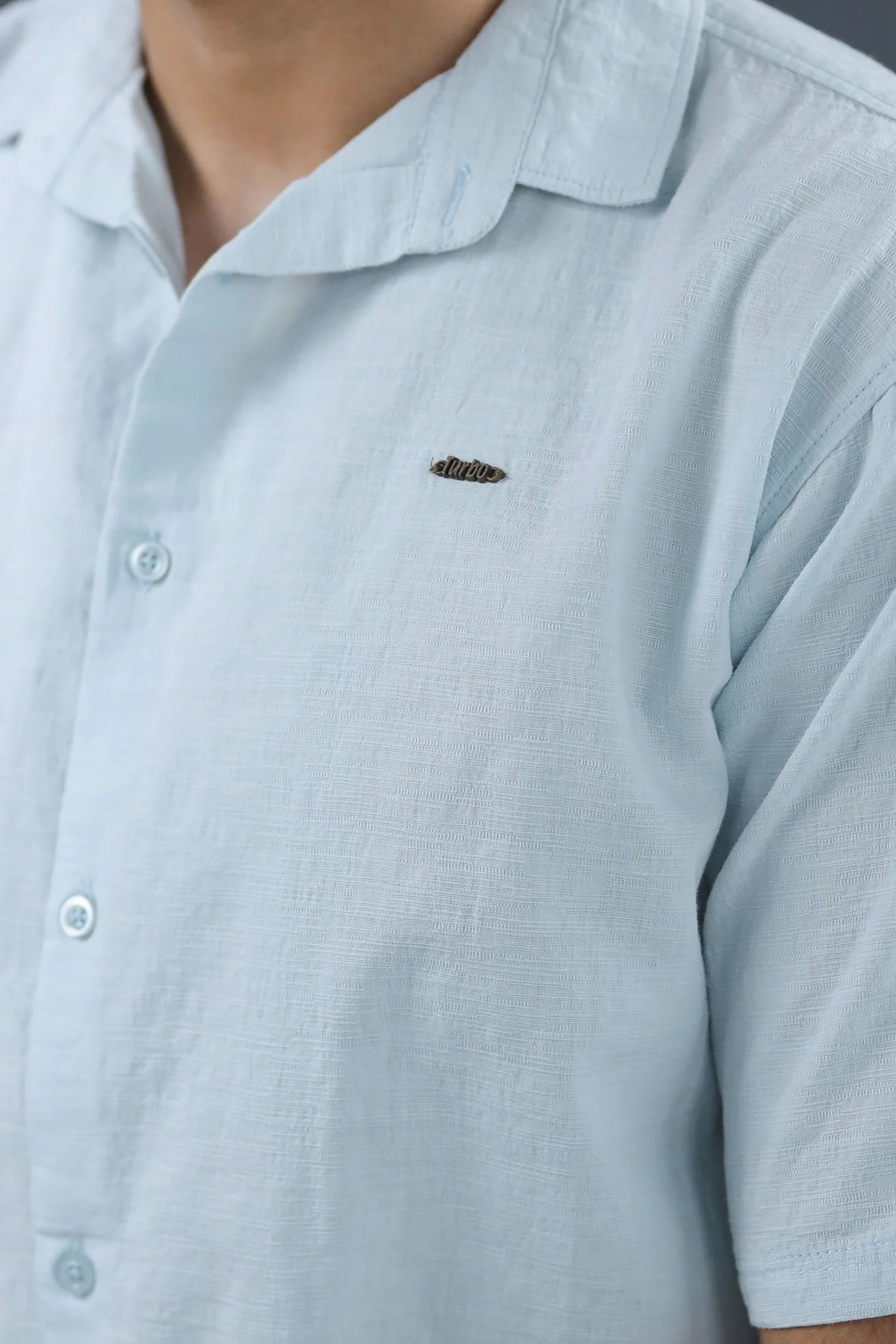Turbo Textured Relaxed Fit Casual Shirt In Ice Blue - Image 3