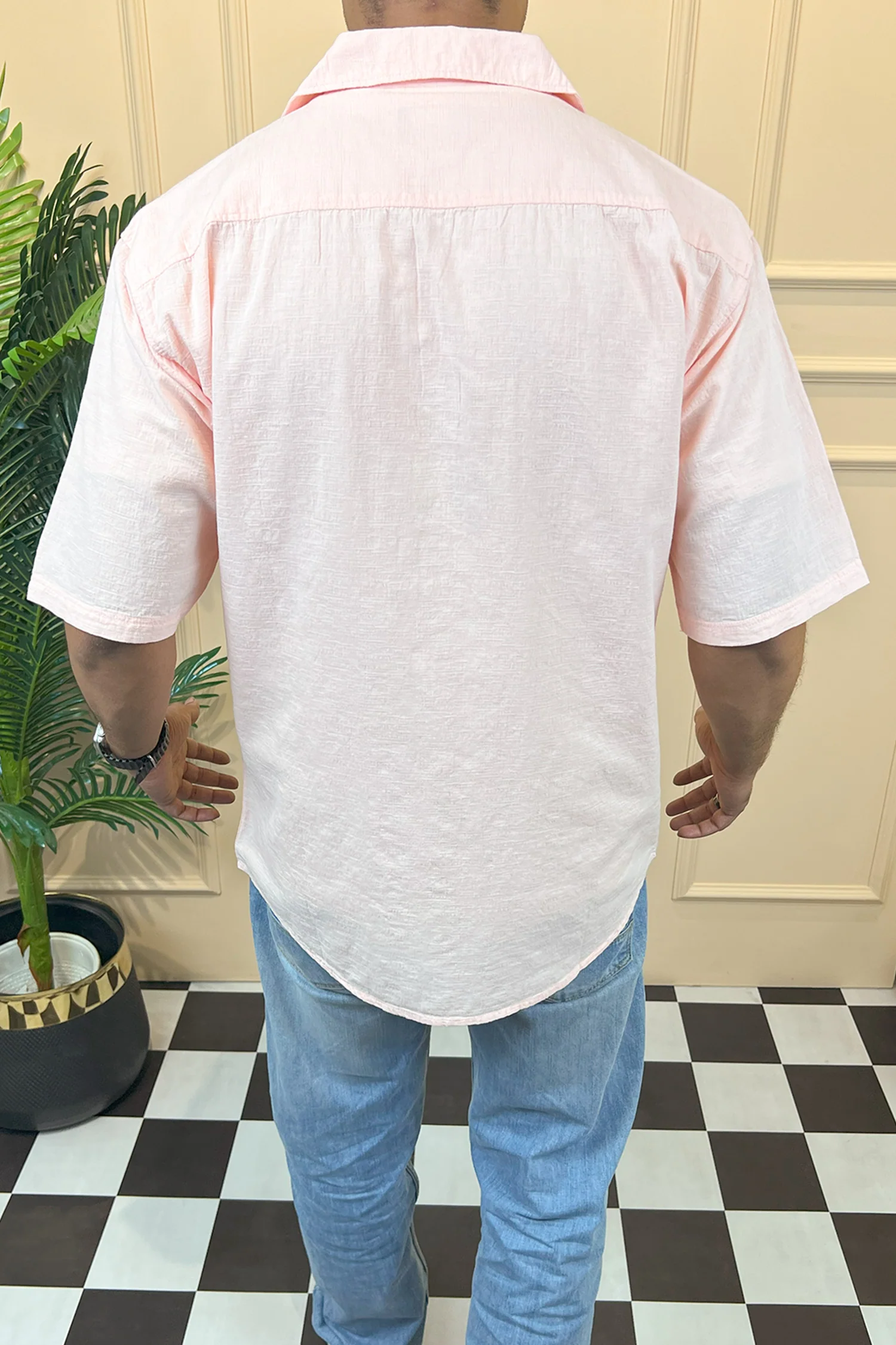 Turbo Textured Relaxed Fit Casual Shirt In Light Pink - Image 4