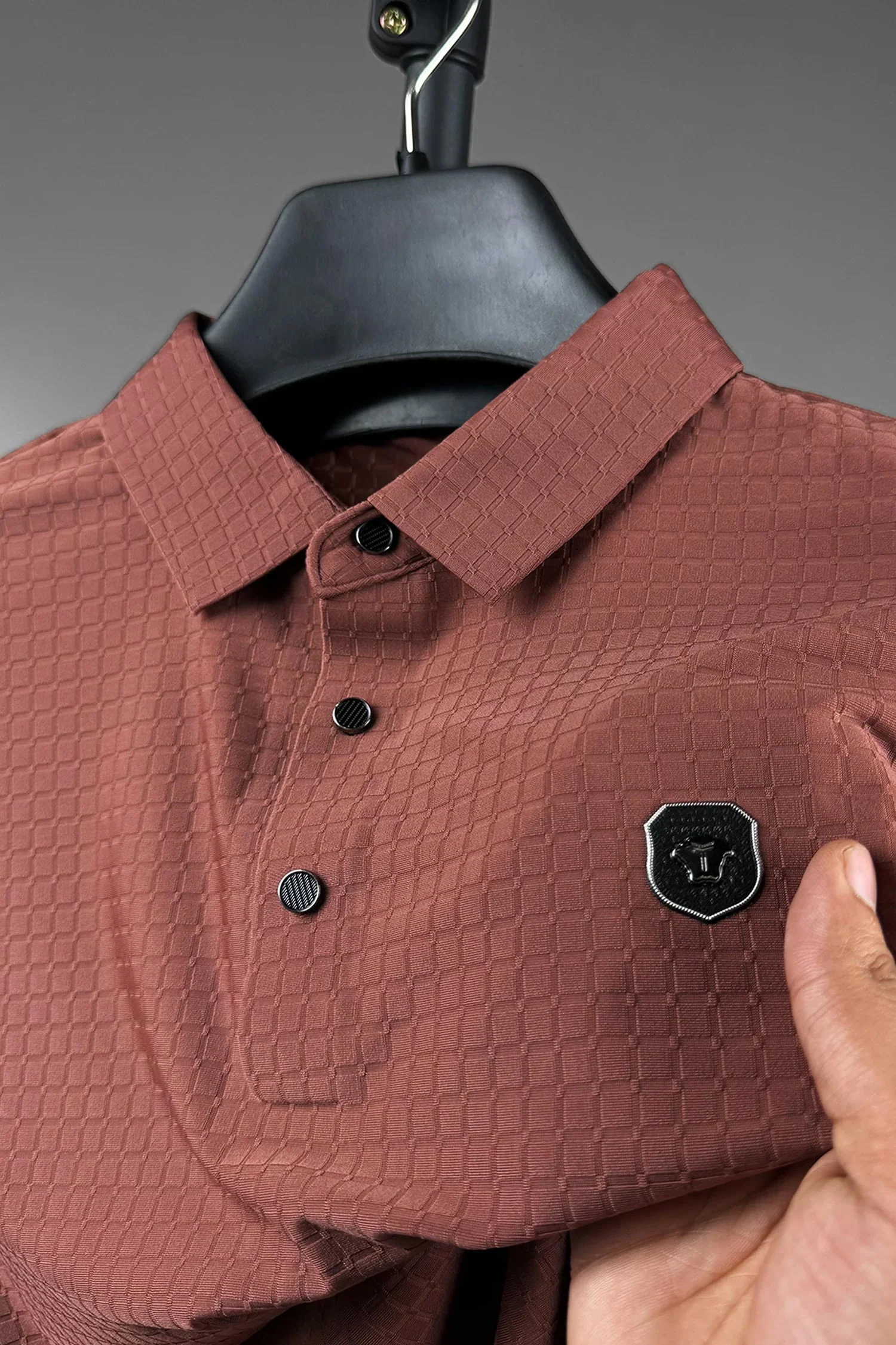 Turbo Trendy Block Pattern Stitchless Men's Polo Shirt - Image 2