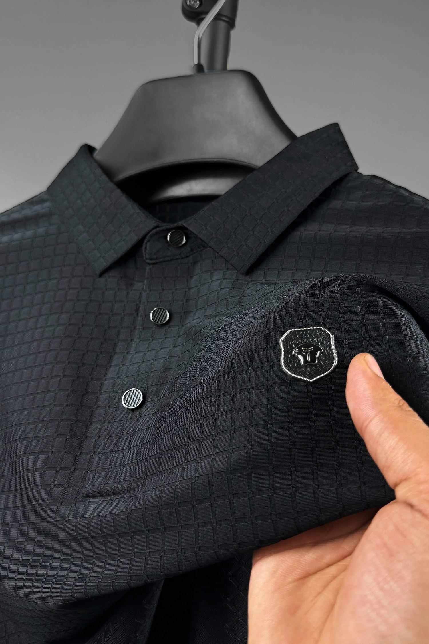 Turbo Trendy Block Pattern Stitchless Men's Polo Shirt - Image 5