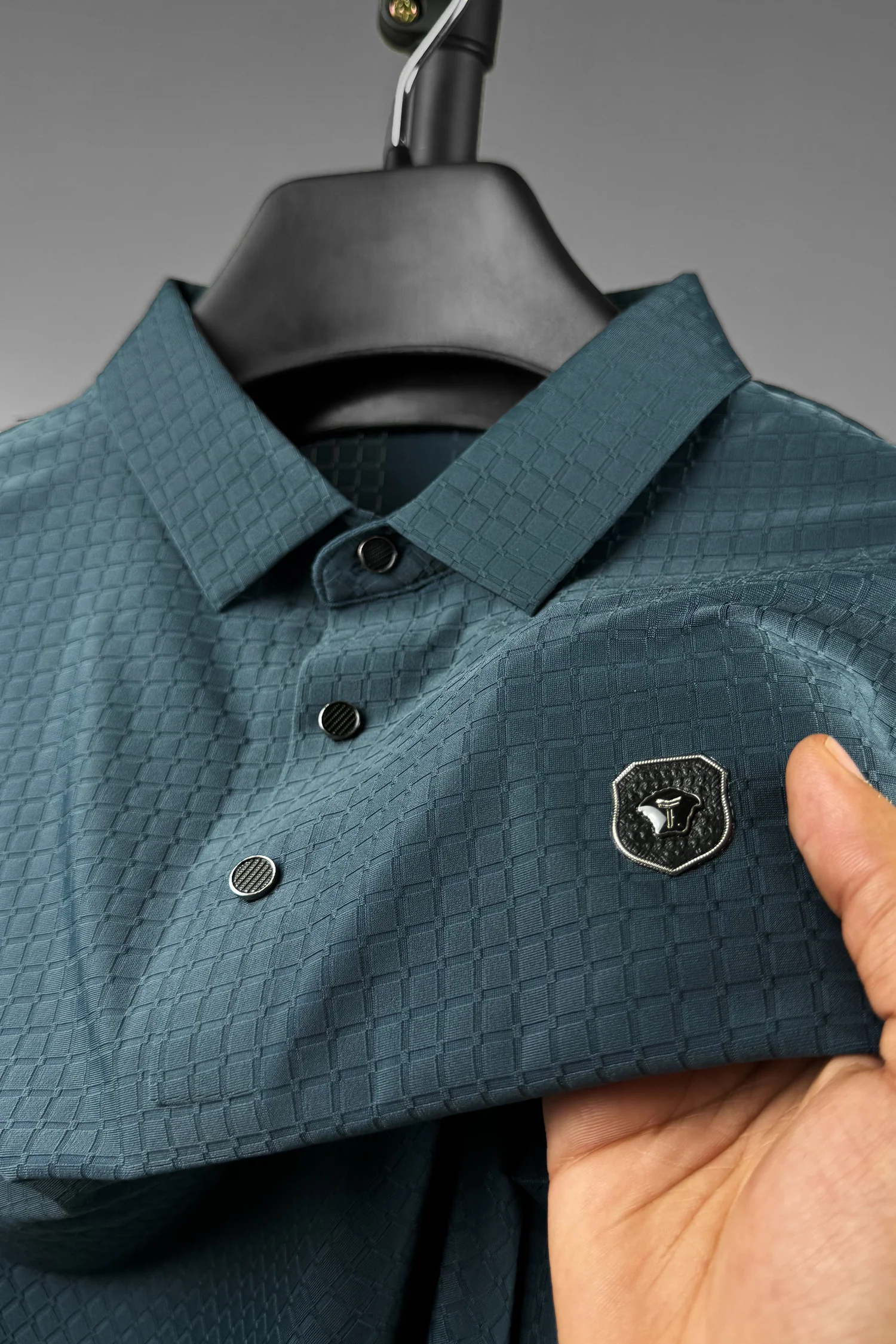 Turbo Trendy Block Pattern Stitchless Men's Polo Shirt - Image 12