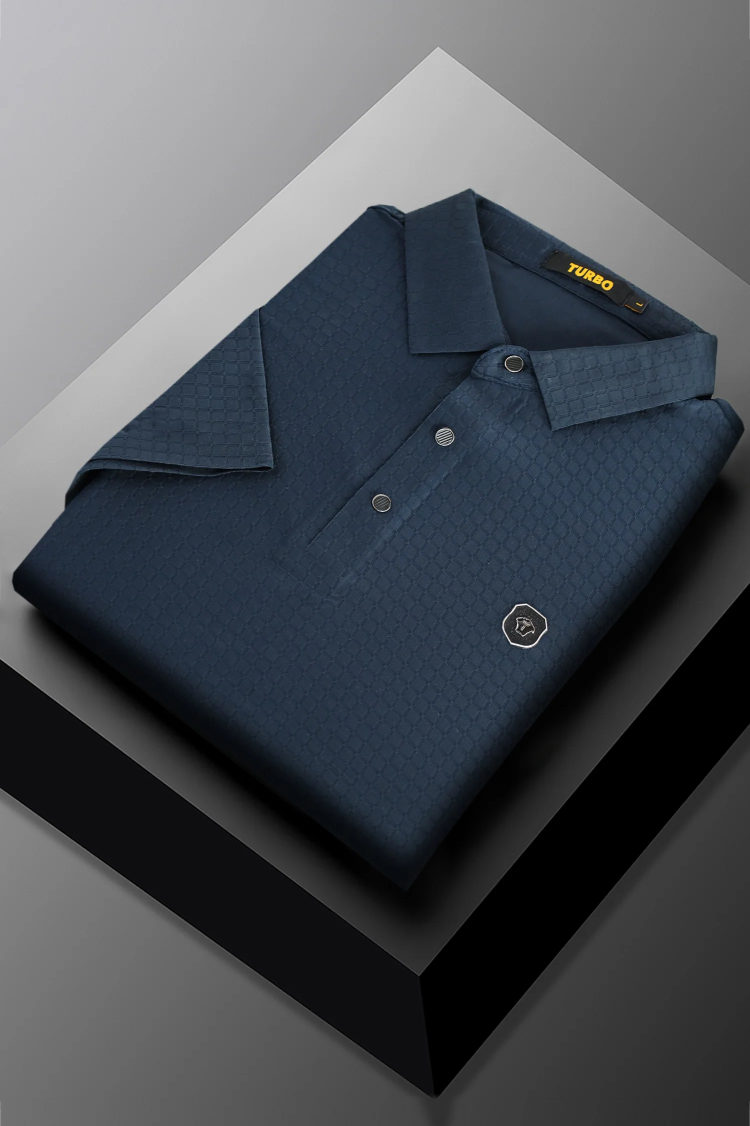 Turbo Trendy Block Pattern Stitchless Men's Polo Shirt - Image 6